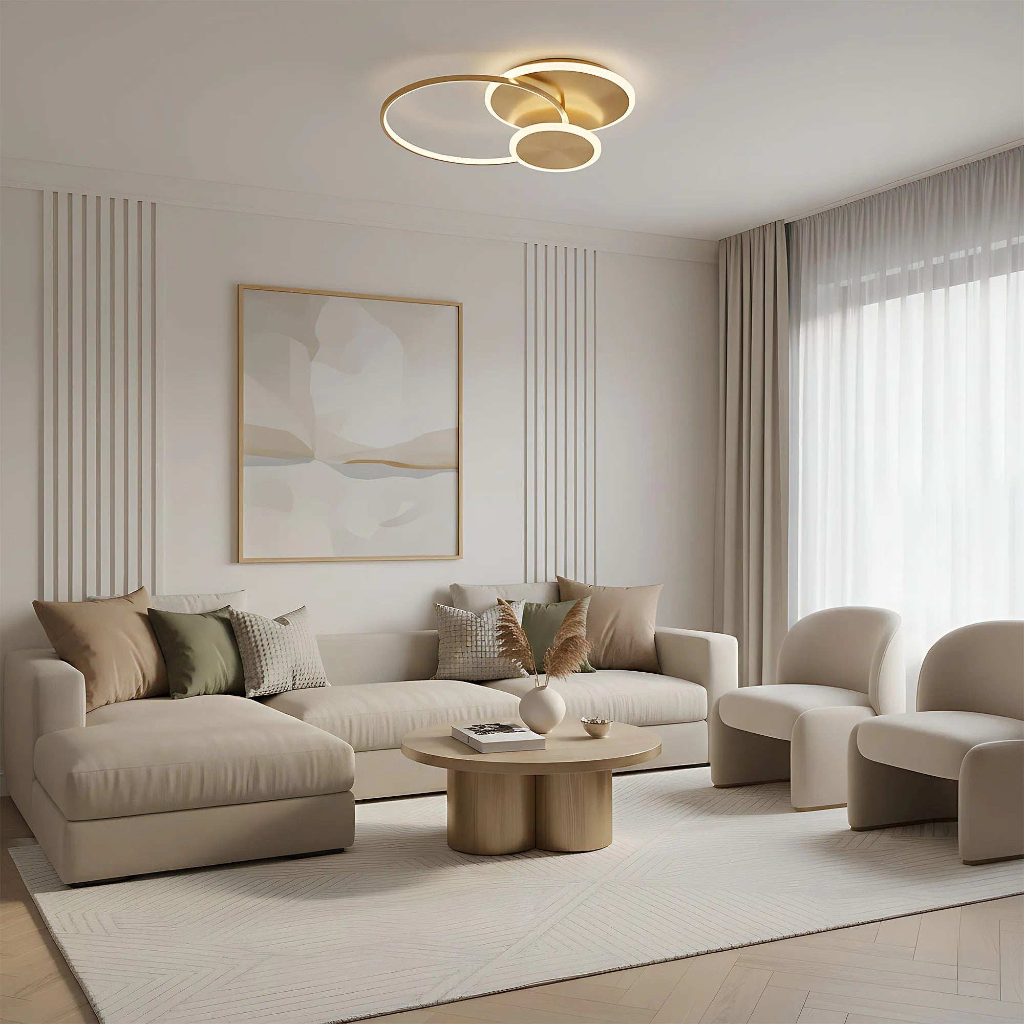 Lampa Sufitowa APP1711-C Plafon LED Złota Szczotkowana + Pilot 2