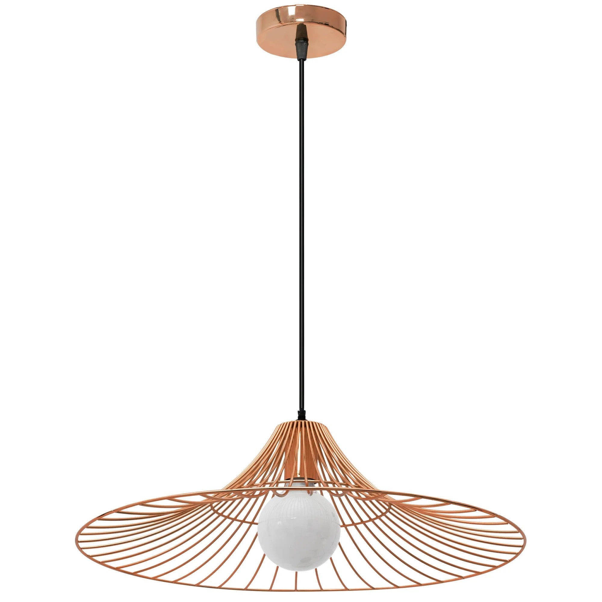 Lampa Sufitowa Wisząca Płaska Okrągła Loft APP483-1CP Różowe Złoto 2