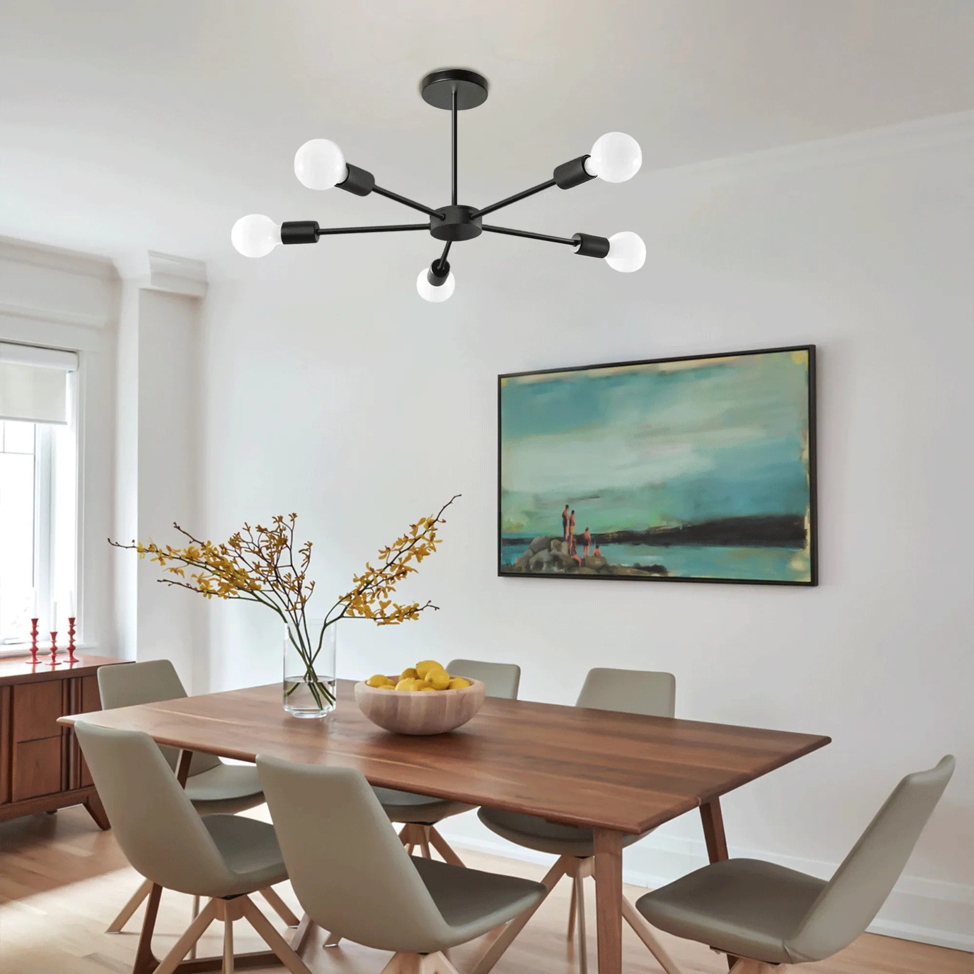 Lampa Pająk 5 APP1024-5CP Czarna 2