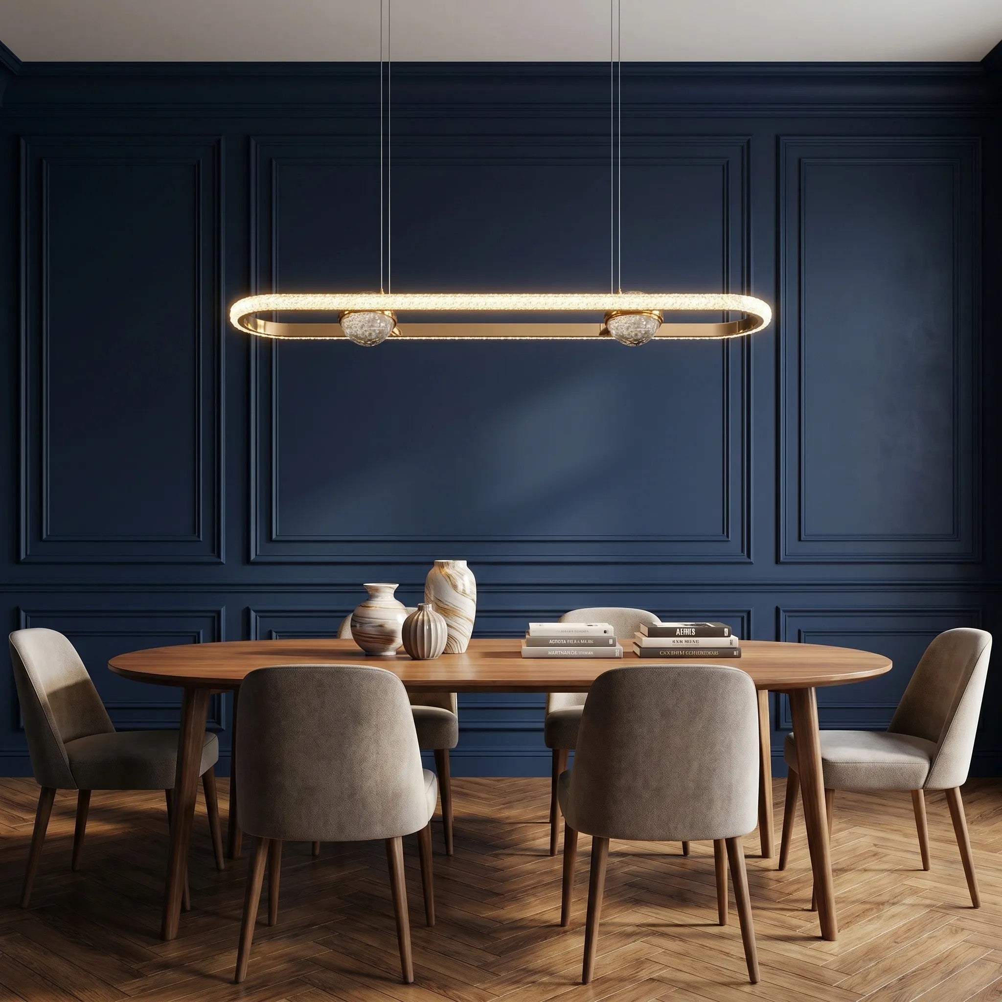 LAMPA SUFITOWA WISZĄCA LED G159-CP ZŁOTA 2