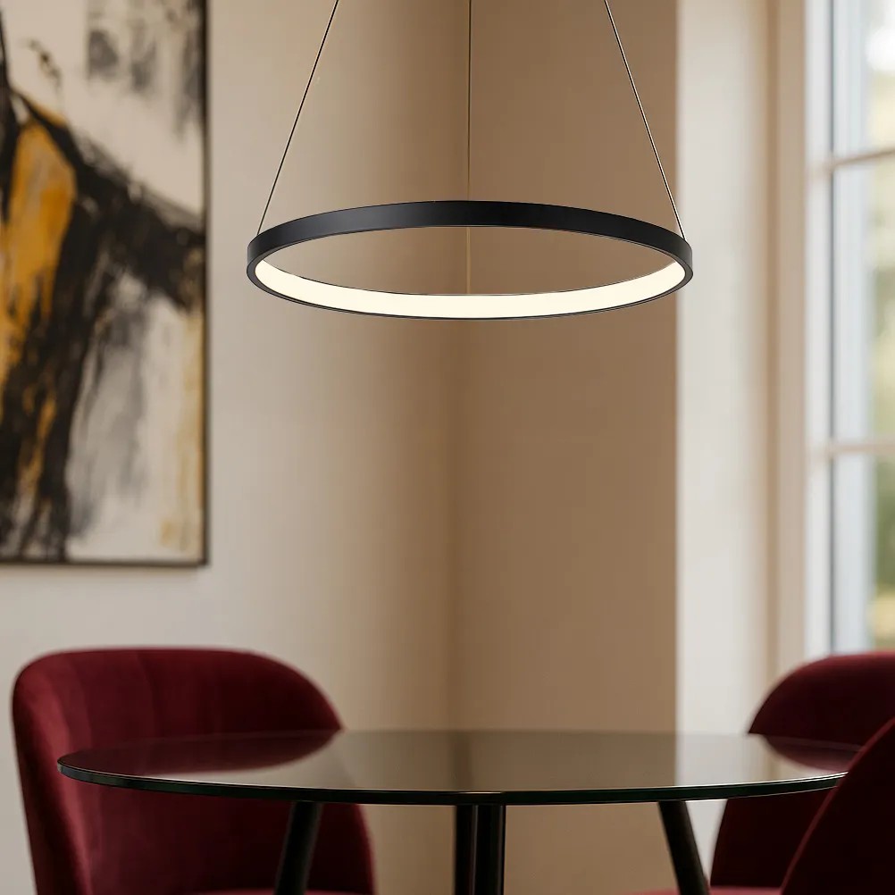 LAMPA SUFITOWA WISZĄCA LHJ011-CP 40cm Czarna 2
