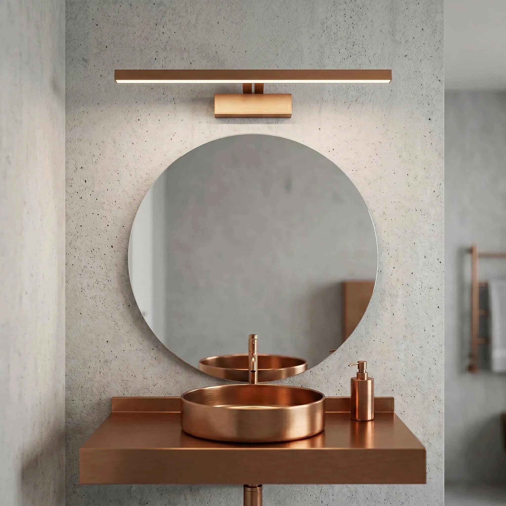 Kinkiet Łazienkowy LED SWE014-1W 58cm Miedź Szczotkowana 2