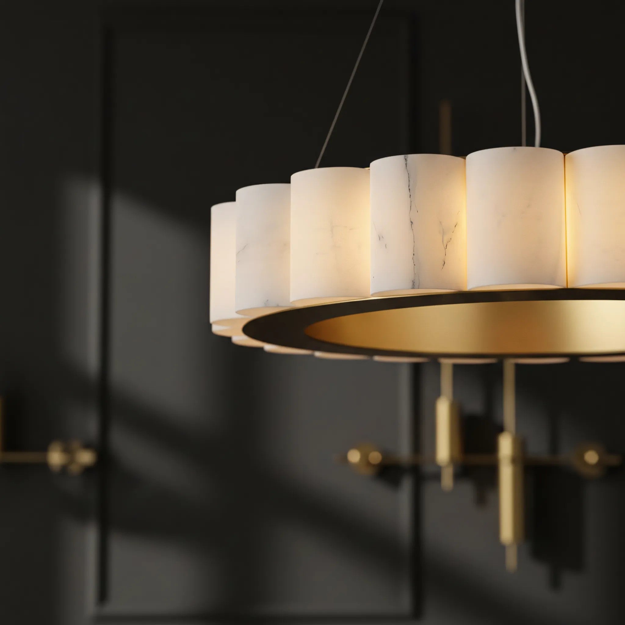LAMPA SUFITOWA WISZĄCA LED APP1801-CP Brush Gold 2