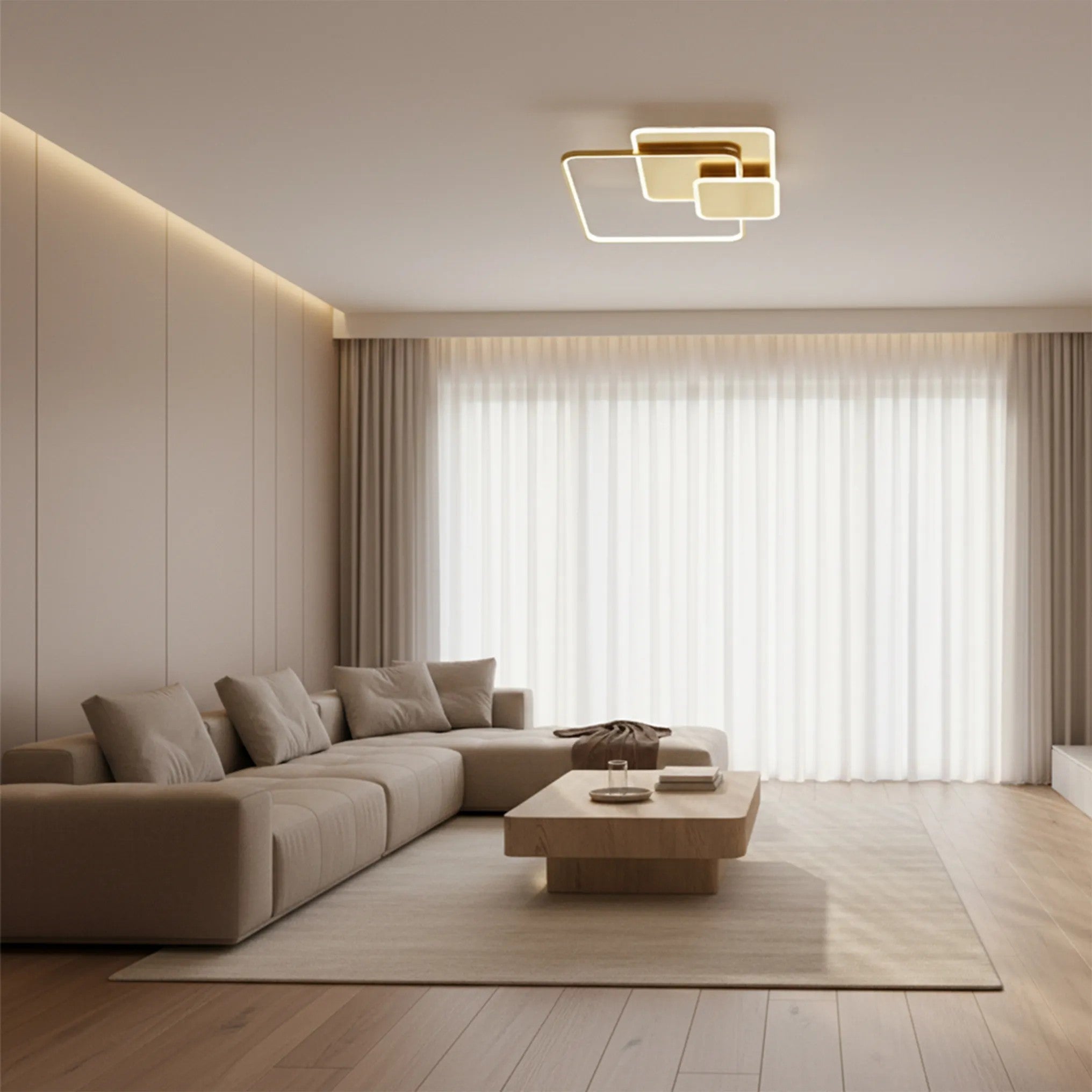 Lampa Sufitowa APP1714-C Plafon LED Złota Szczotkowana + Pilot 2