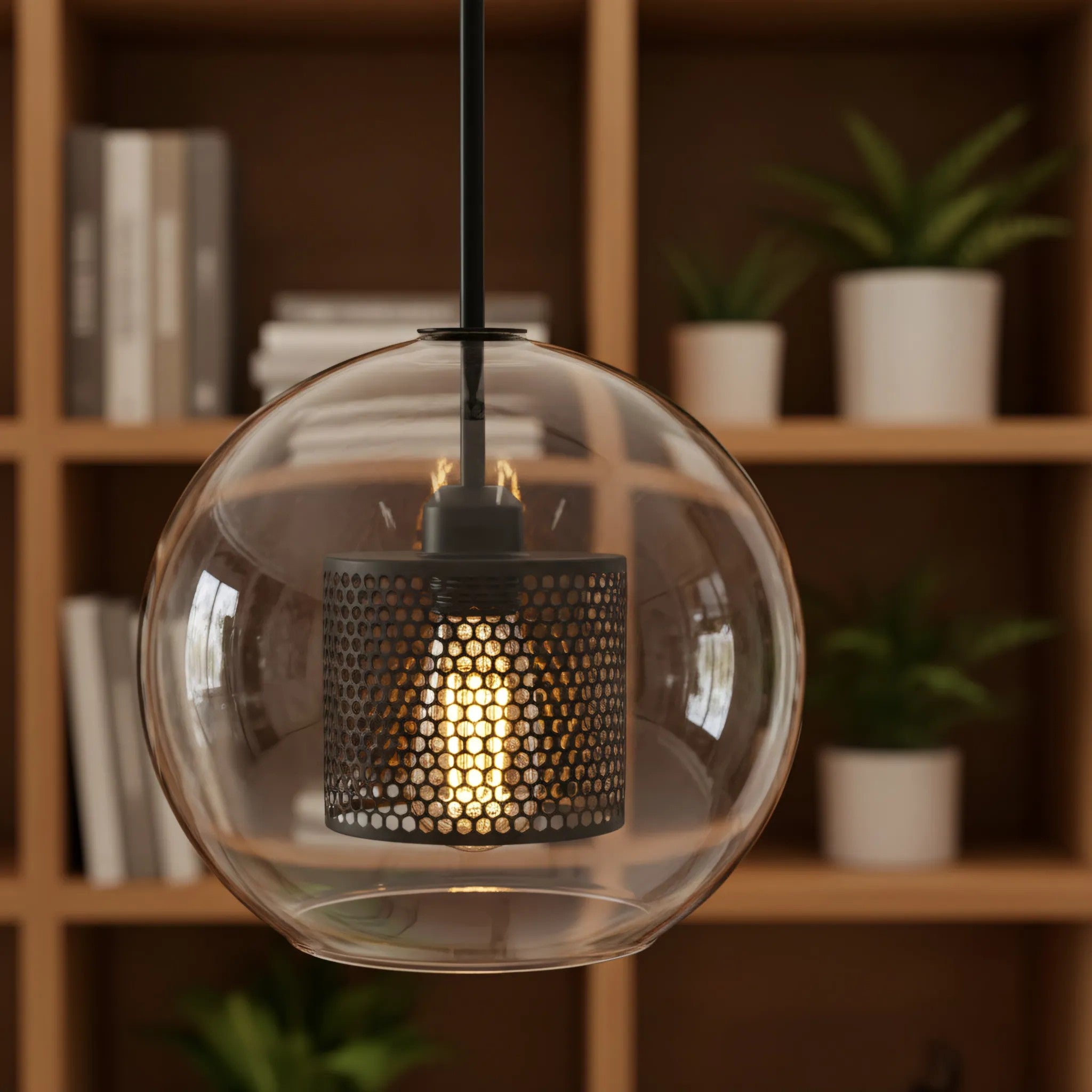 Lampa Wisząca Szklana Loft APP557-1CP 20cm Czarna 2