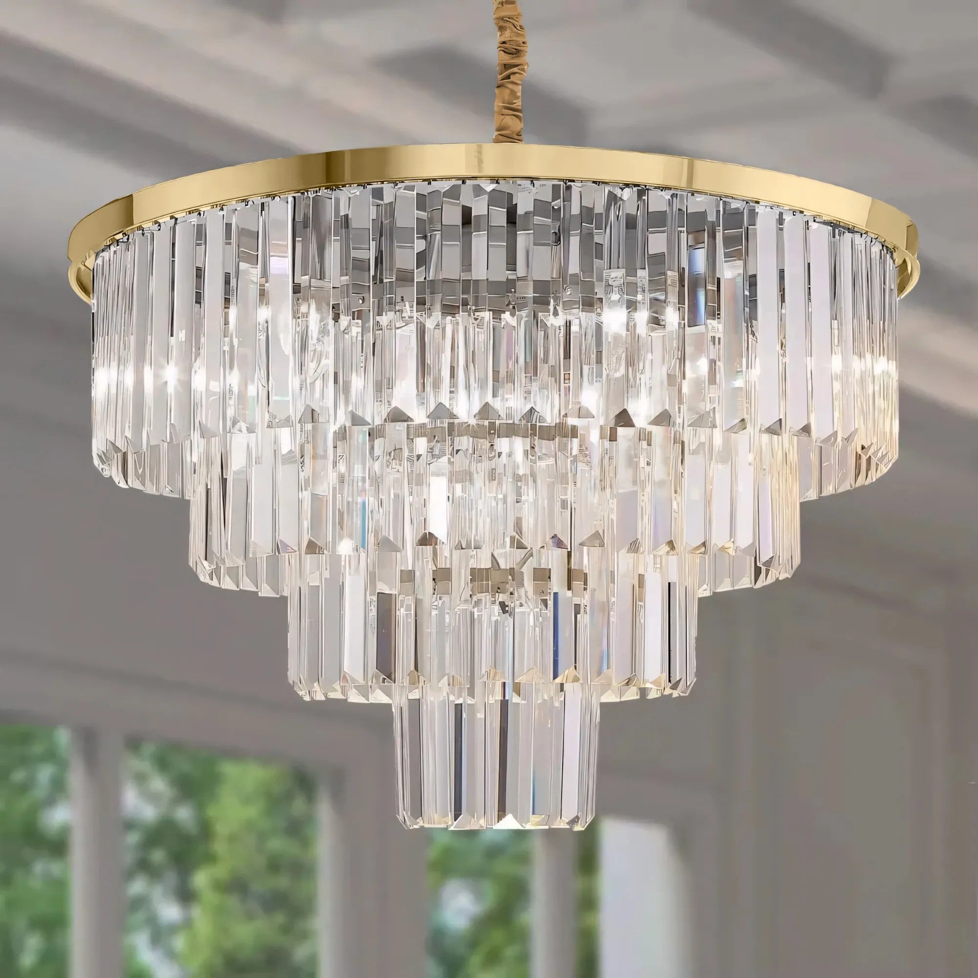 LAMPA SUFITOWA KRYSZTAŁOWA WISZĄCA APP1533-6CP4 ZŁOTA 2