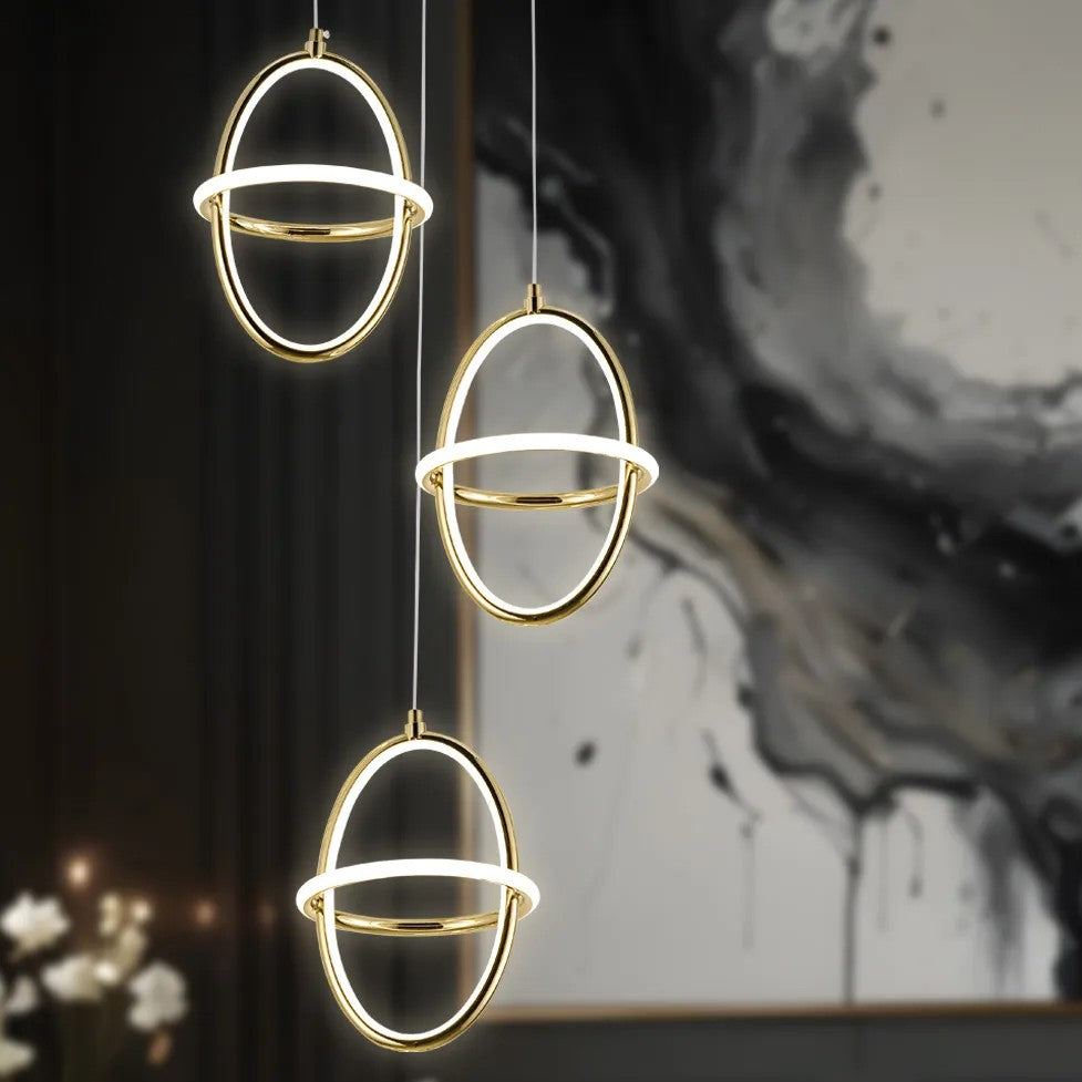 LAMPA WISZĄCA LED G064-3CPR Złota 2