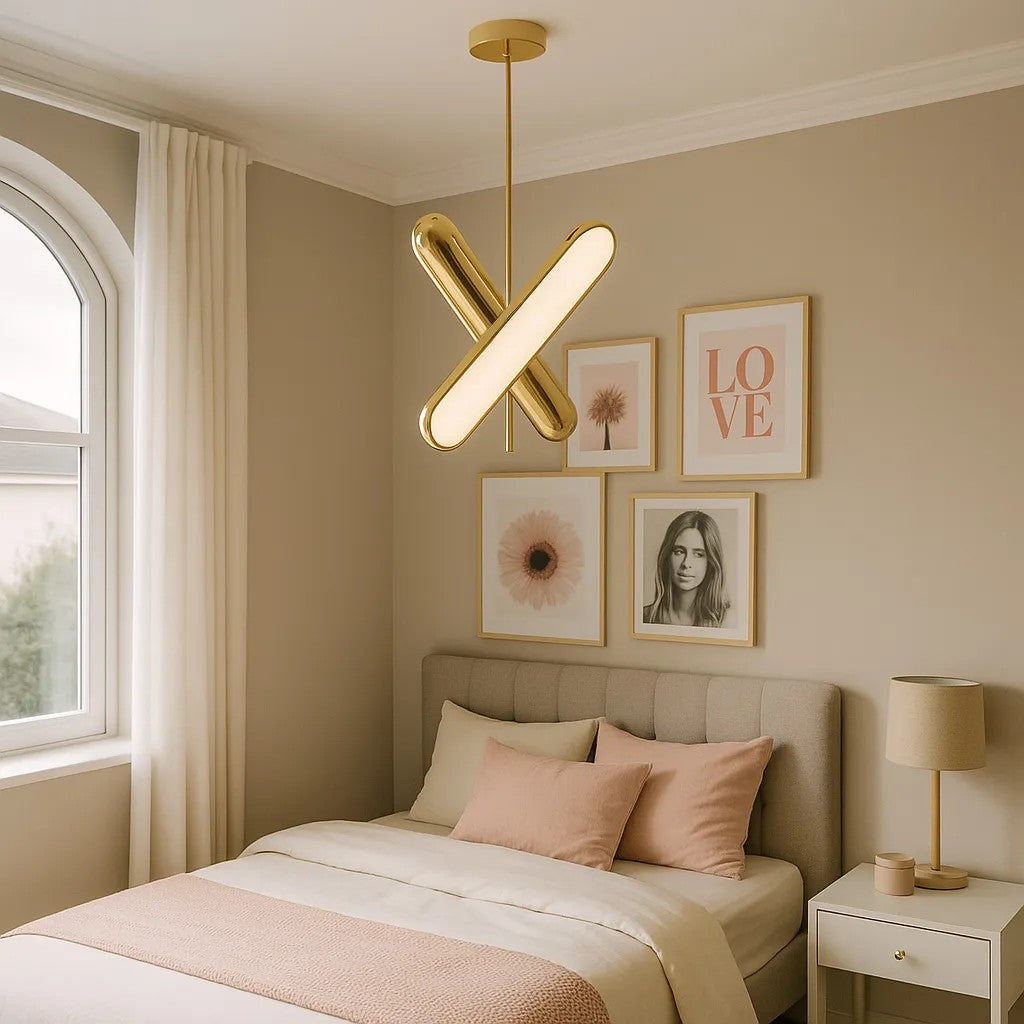 Lampa Sufitowa Wisząca LED APP832-CP Złota 2