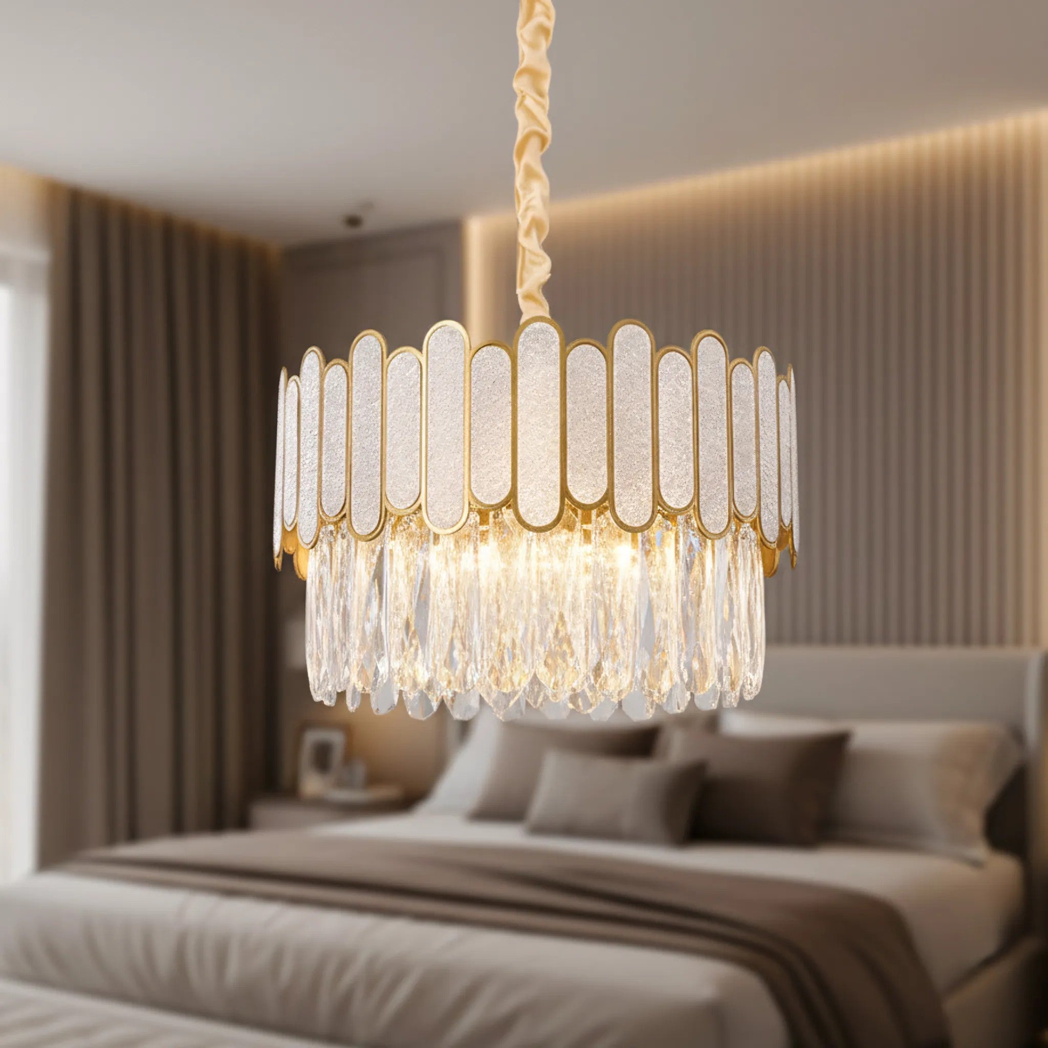 Lampa Sufitowa Wisząca APP1746-4CP 40 Cm Złota 2