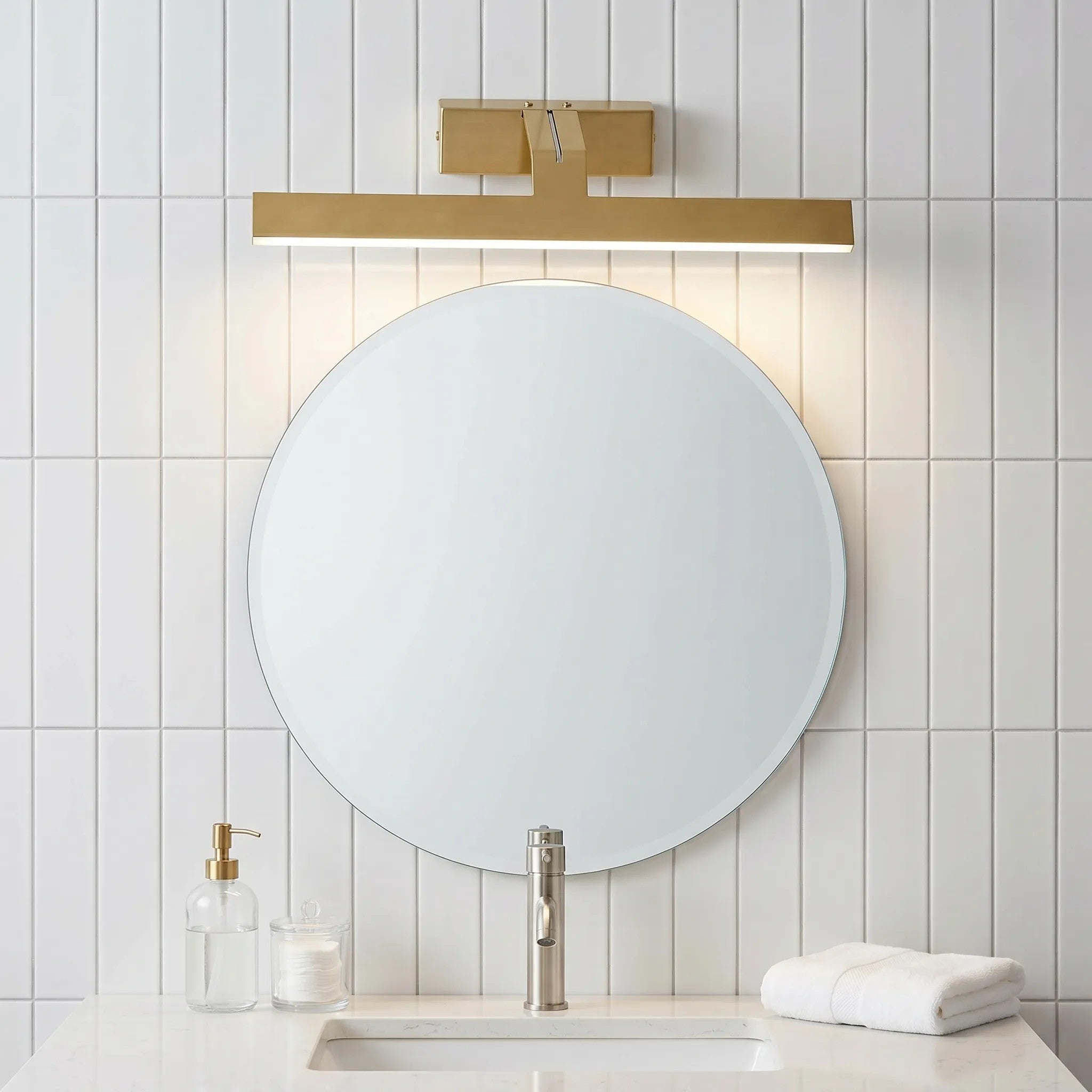 Kinkiet Łazienkowy LED SWE007-1W 43cm Złoto Szczotkowane 2