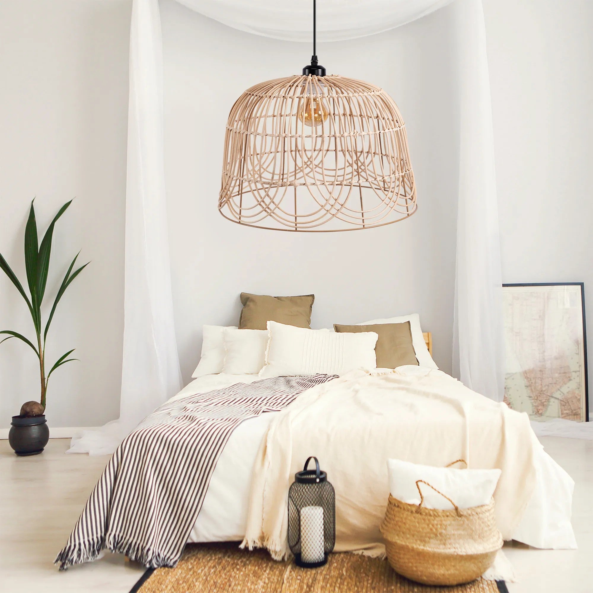 LAMPA SUFITOWA WISZĄCA NATURAL BOHO APP1351-1CP 30 Cm 2