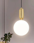 Lampa Sufitowa Wisząca Szklana Metalowa APP474-1CP Złota 2
