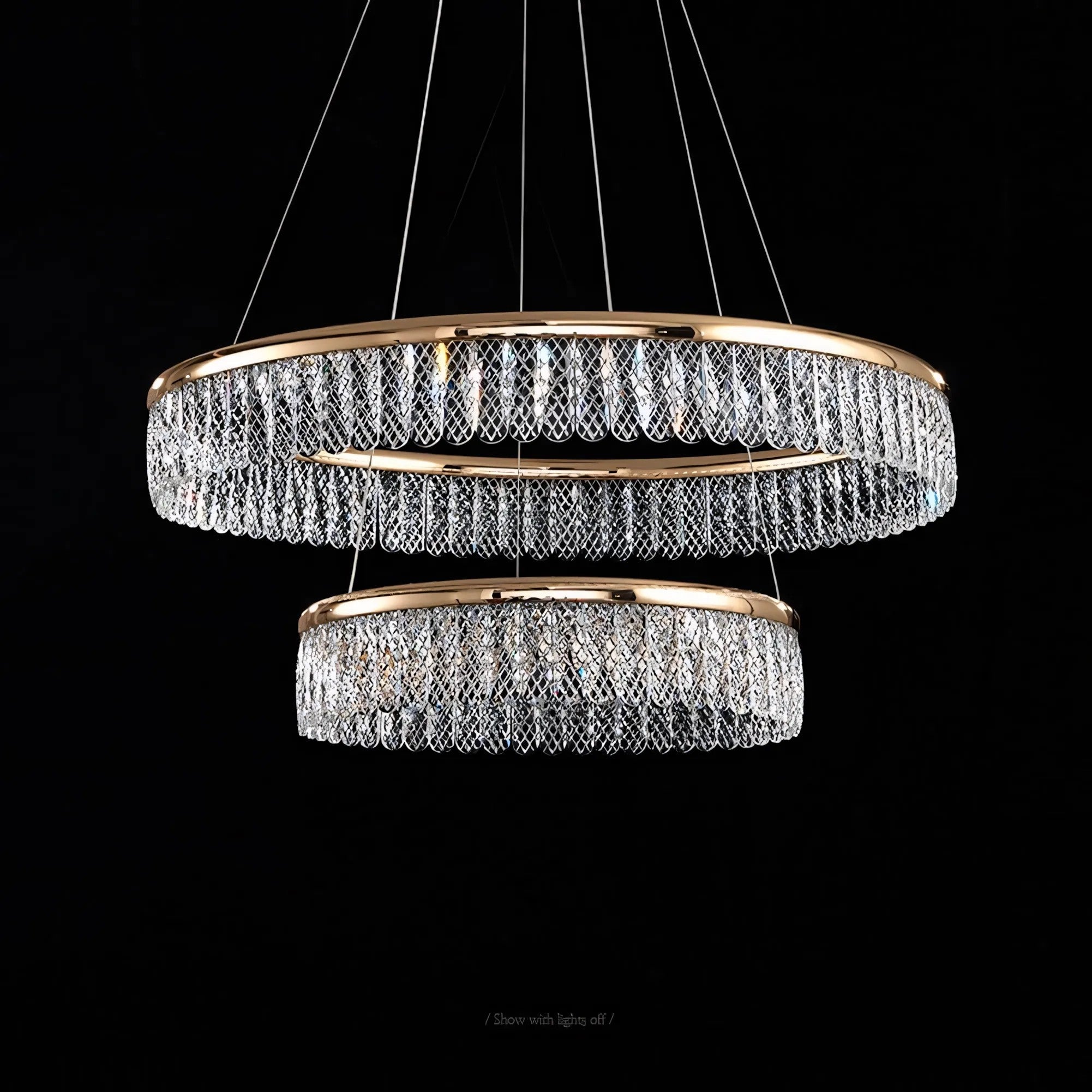 Lampa Wisząca LED APP1750-CP Złota + Pilot 2