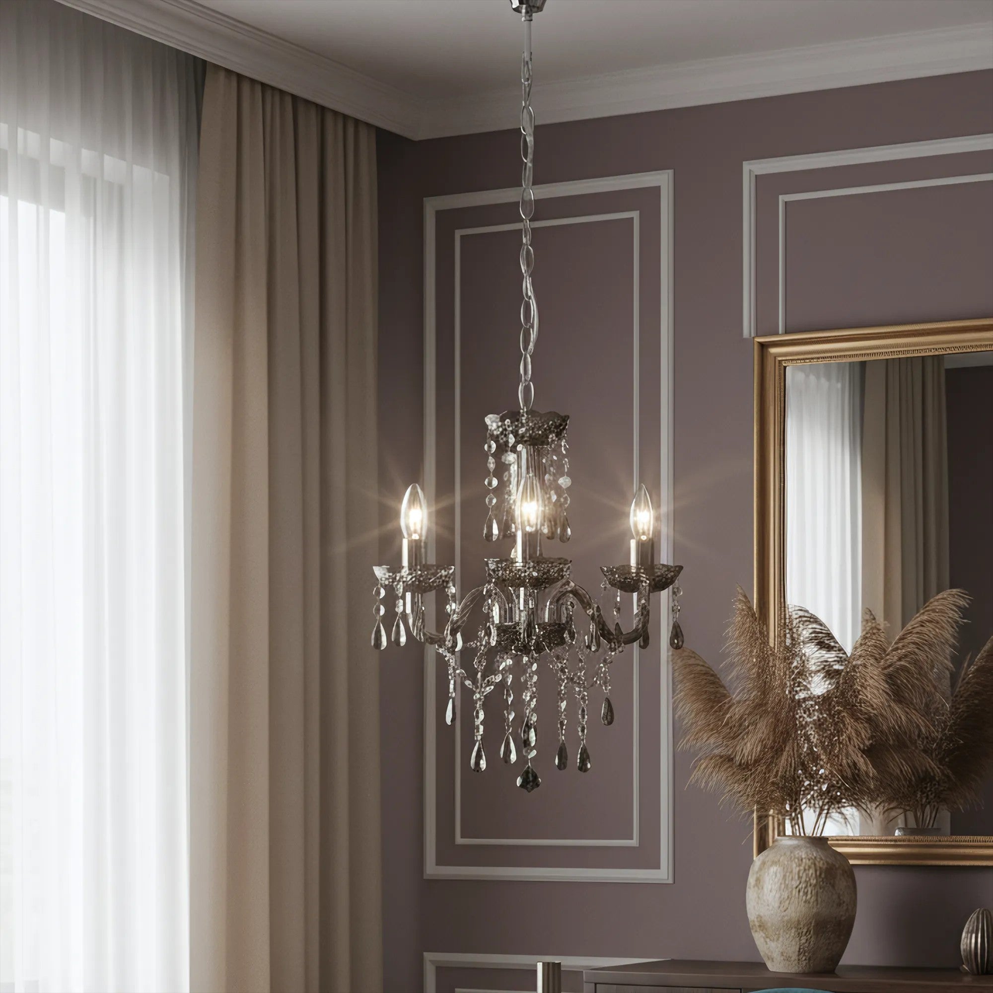 LAMPA SUFITOWA WISZĄCA EBT007-3CP GREY 2