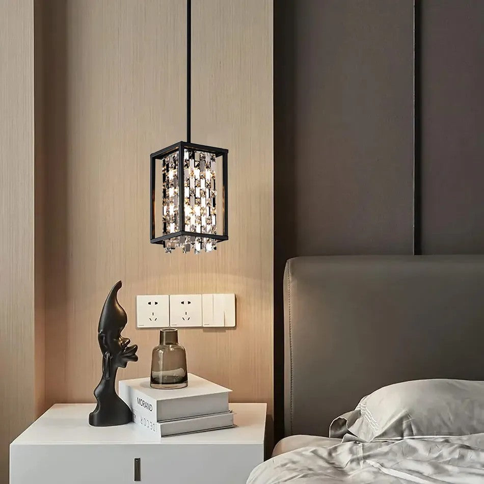 Lampa Wisząca Kryształowa APP1110-1CP Czarna 2