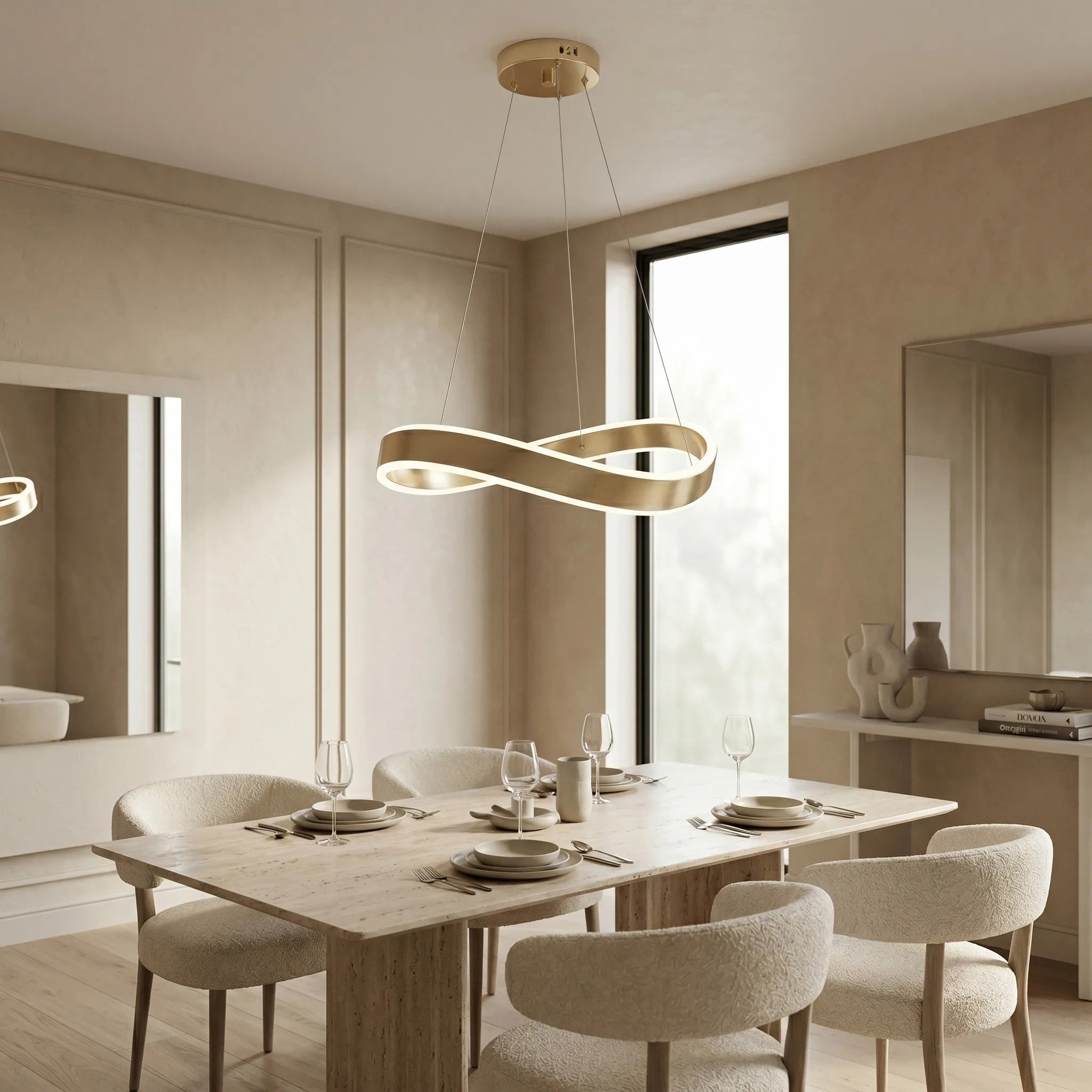 LAMPA SUFITOWA WISZĄCA SWE067-CP 60cm ZŁOTA SZCZOTKOWANA 2