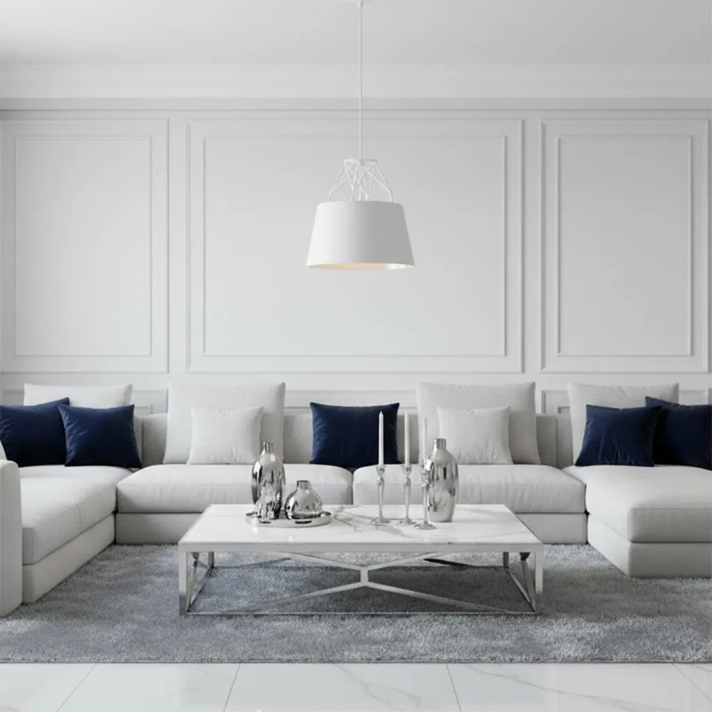 Lampa Sufitowa Wisząca Metalowa APP423-1CP Biała 2