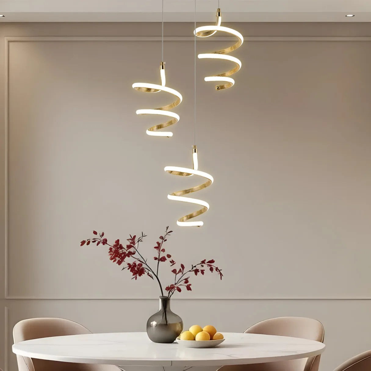LAMPA WISZĄCA LED G075-3CPR Złota 2