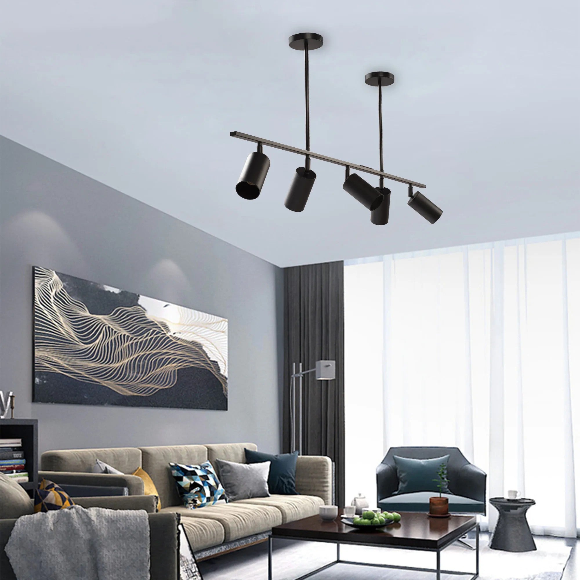 LAMPA WISZĄCA NOWOCZESNA METAL LOFT APP611-5C Czarna 2