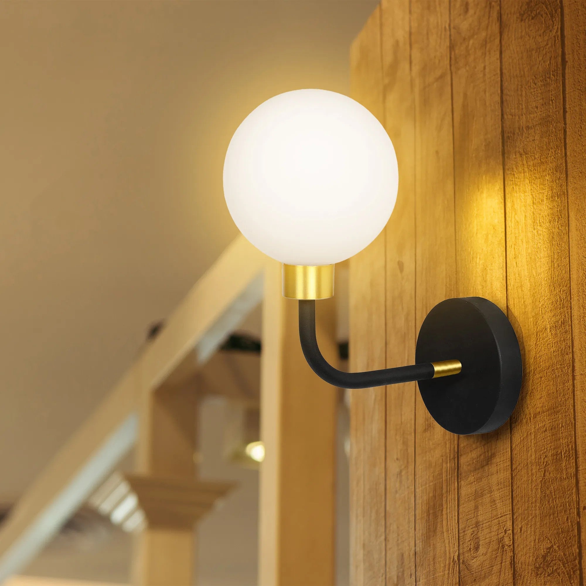 LAMPA ŚCIENNA KINKIET APP1301-1W Czarno Złota 2