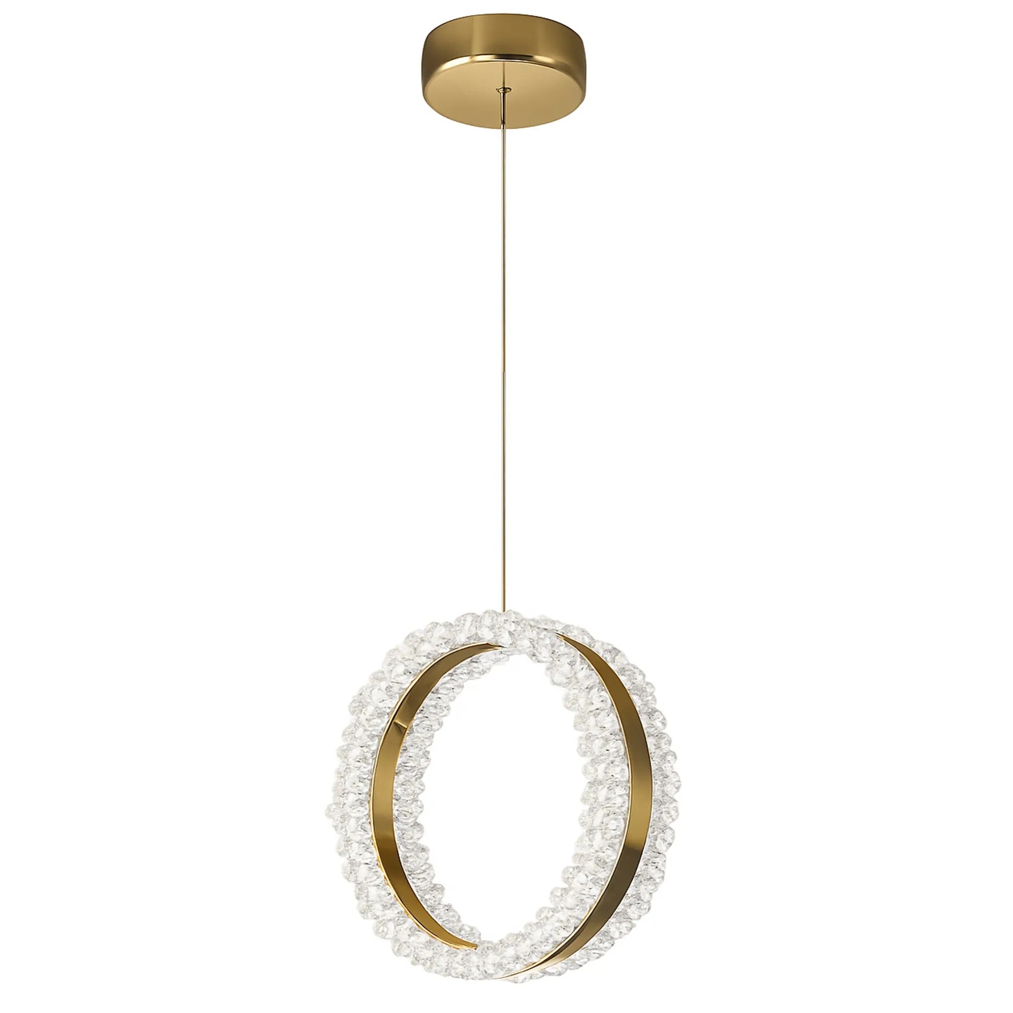 LAMPA SUFITOWA WISZĄCA LED LHJ098-CP ZŁOTA 2