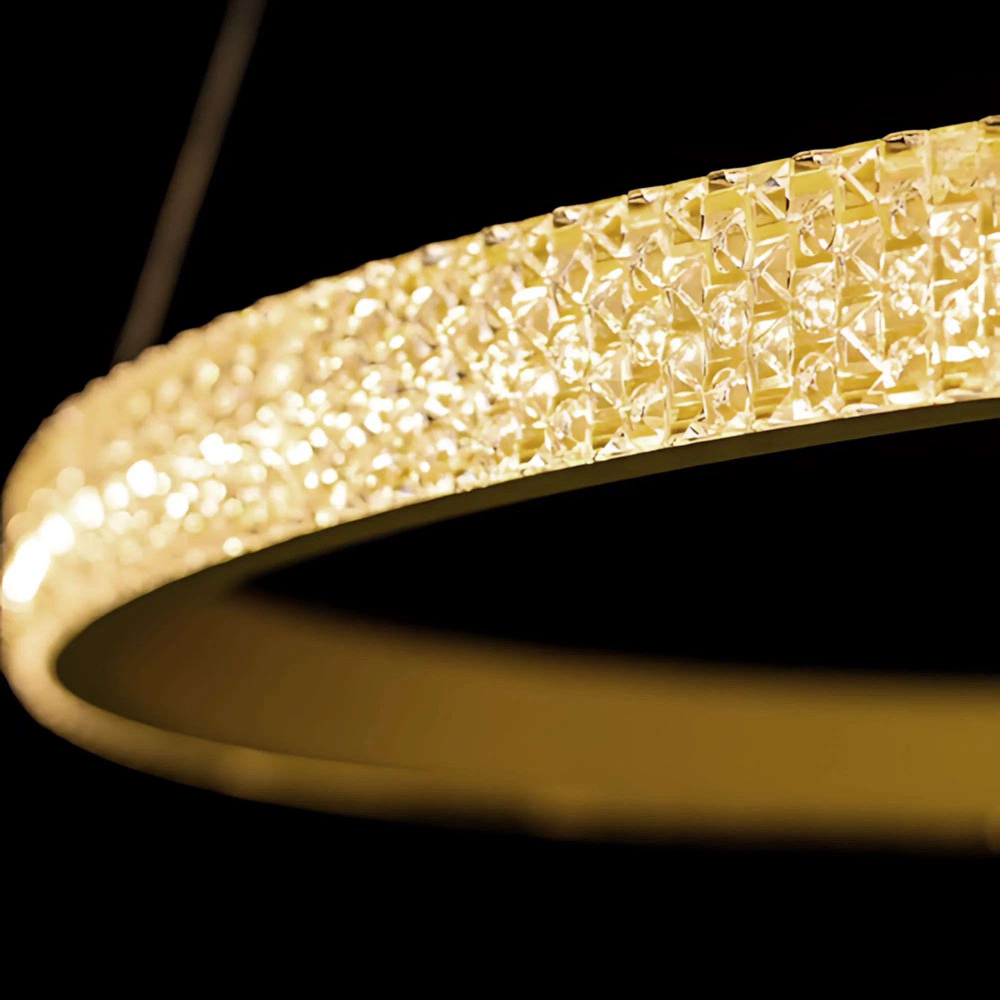 LAMPA SUFITOWA WISZĄCA KRYSZTAŁOWA LED LHJ044-CP2 ZŁOTA 2
