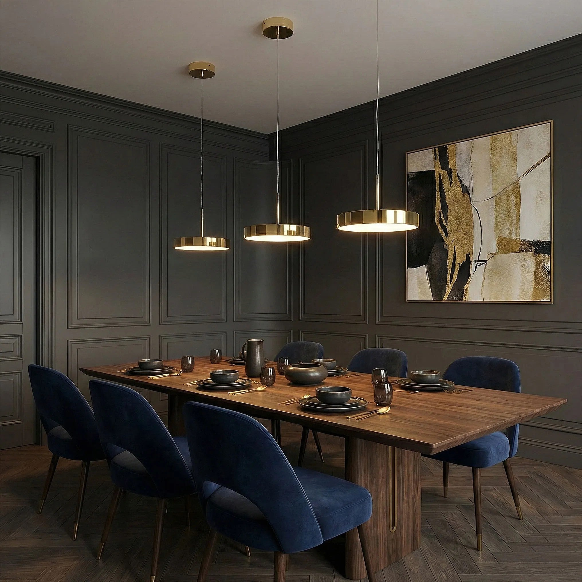 LAMPA SUFITOWA WISZĄCA LED APP1686-1CP 30CM ZŁOTA 2