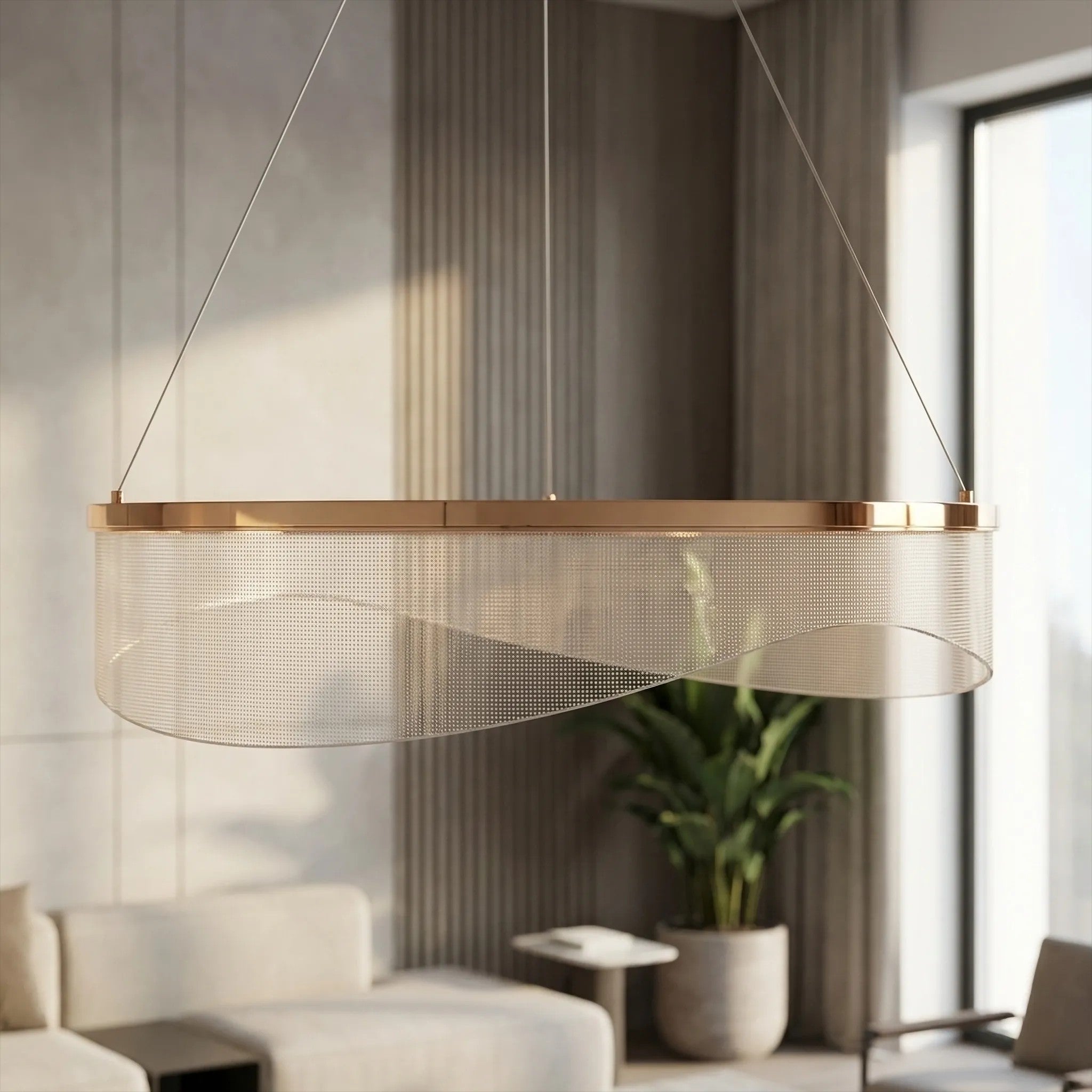 LAMPA SUFITOWA WISZĄCA G145-CP 60 ZŁOTA 2