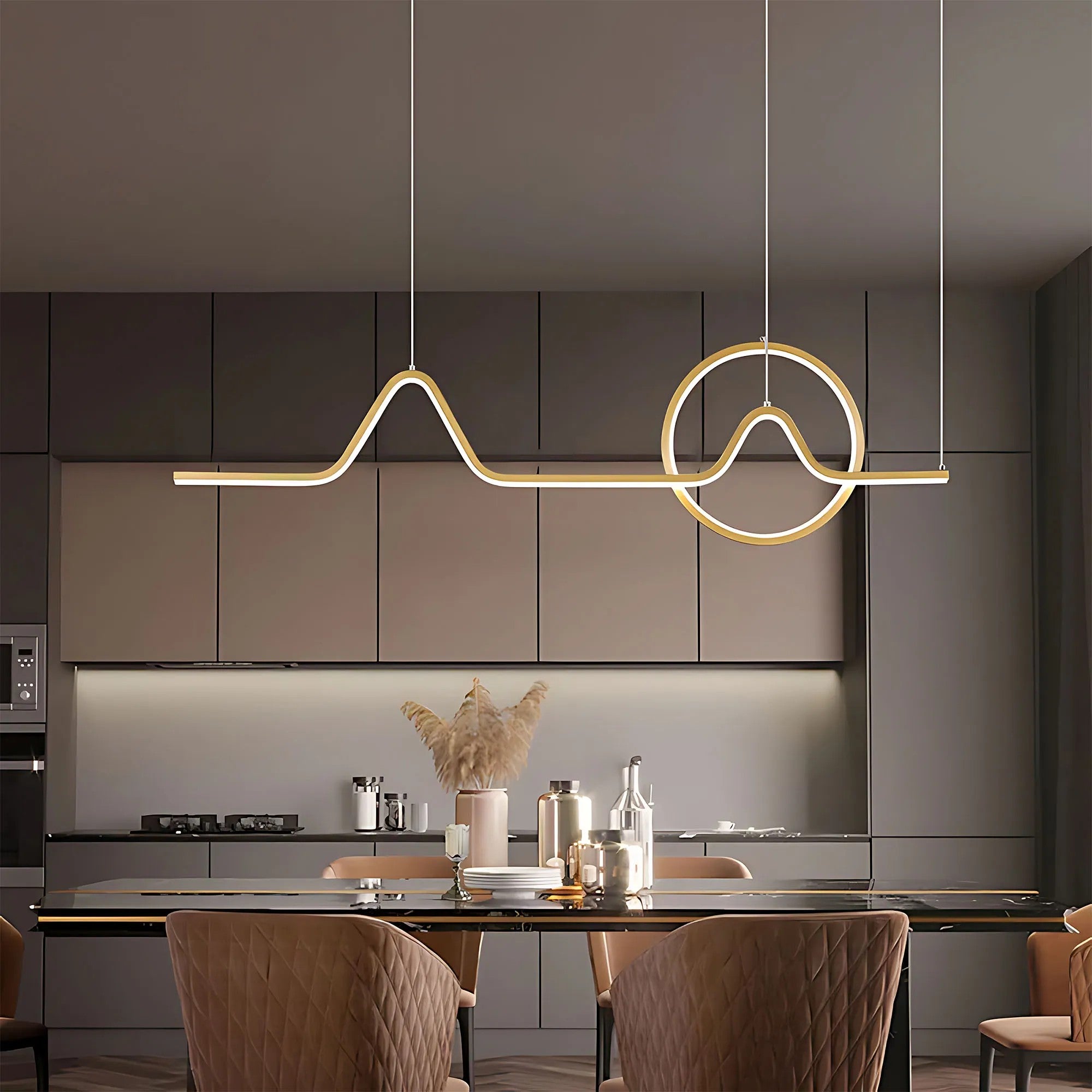 LAMPA WISZĄCA LED LHJ022-CP 120 Cm ZŁOTA 2