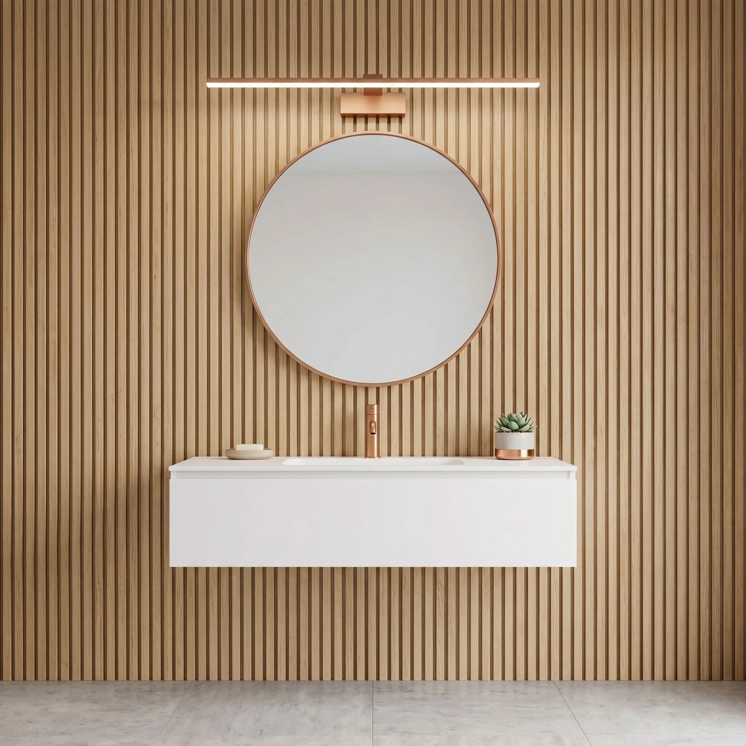 Kinkiet Łazienkowy LED SWE015-1W 73cm Miedź Szczotkowana 2