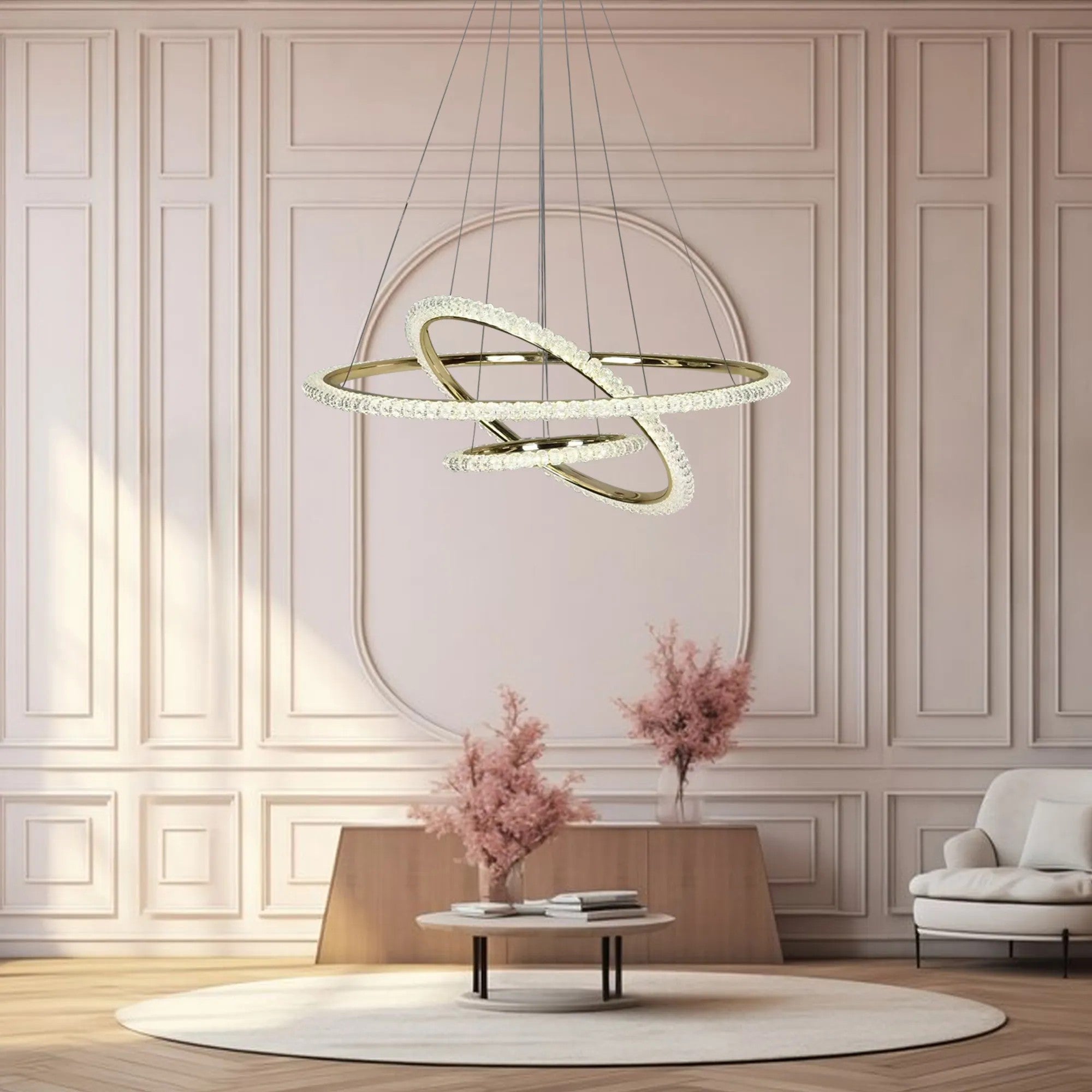 LAMPA WISZĄCA LED G036-CP ZŁOTA 2