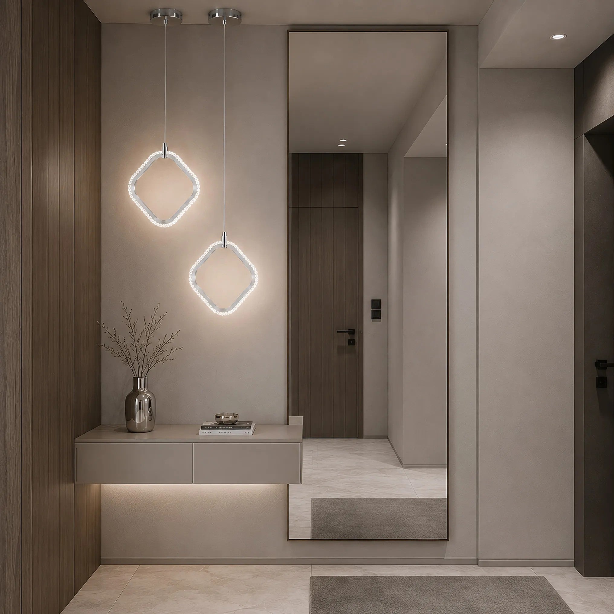 Lampa Sufitowa Wisząca LED LHJ127-W Chrom 2