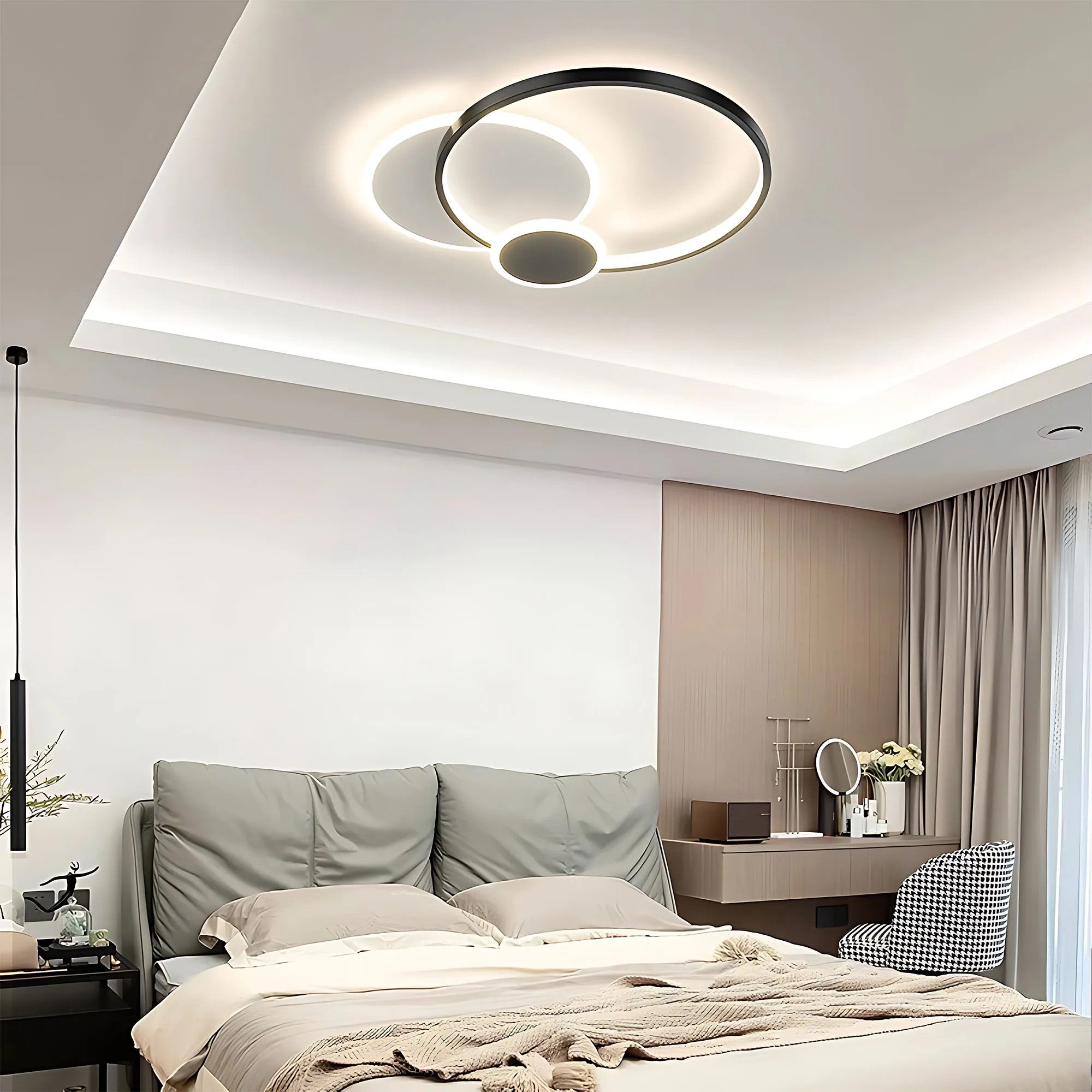 Lampa Sufitowa APP1709-C Plafon LED Czarny + Pilot 2