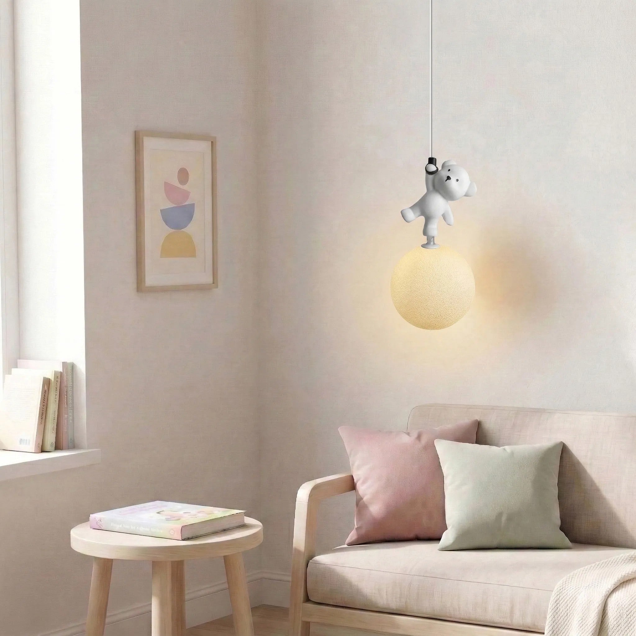 LAMPA SUFITOWA WISZĄCA MIŚ STOJĄCY NA KSIĘŻYCU G166-1CP 2