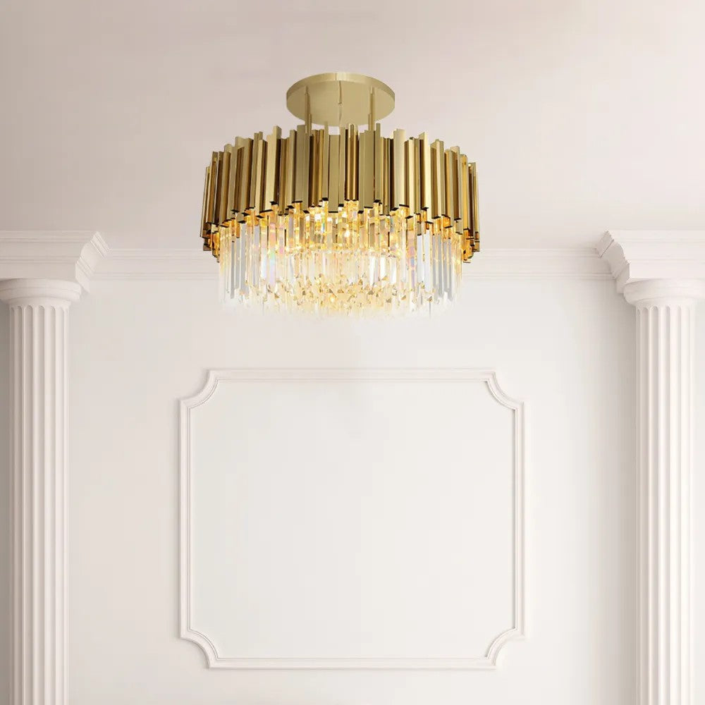 Lampa Sufitowa Plafon Kryształowa APP1100-4CP Złota 2