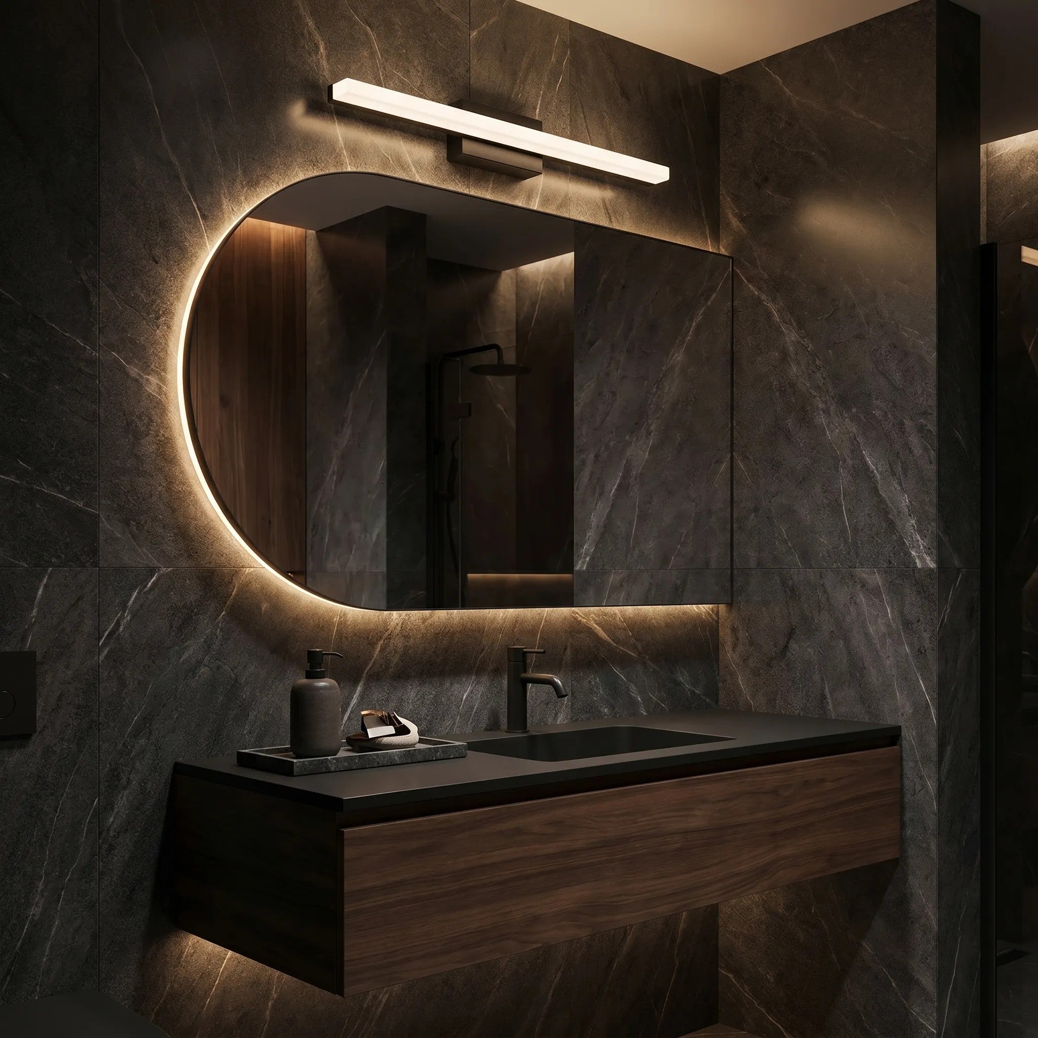 KINKIET ŁAZIENKOWY LED 60CM APP1855-1W BLACK 2
