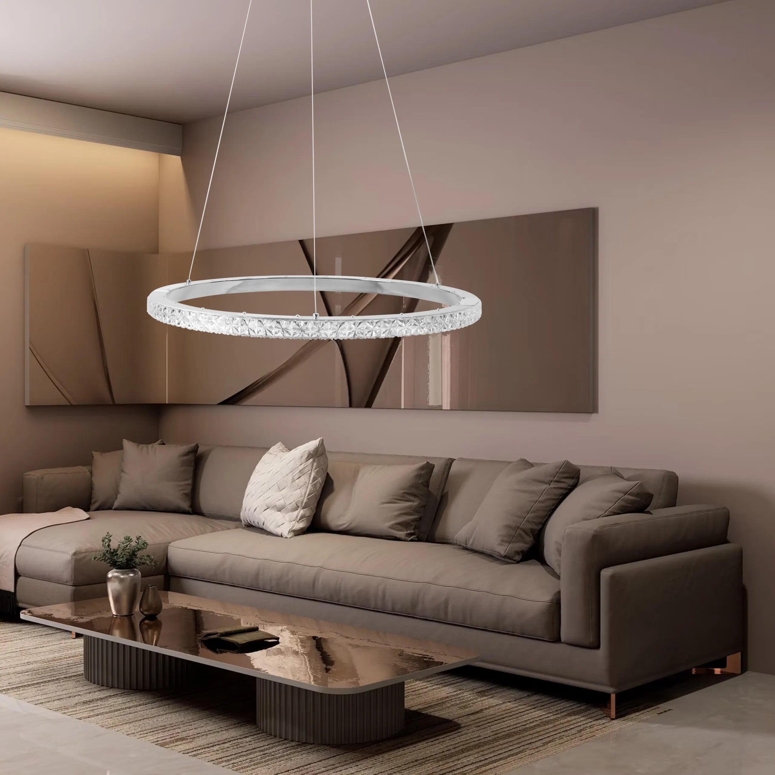 LAMPA WISZĄCA LED MS010-CP 59cm Chrom 2