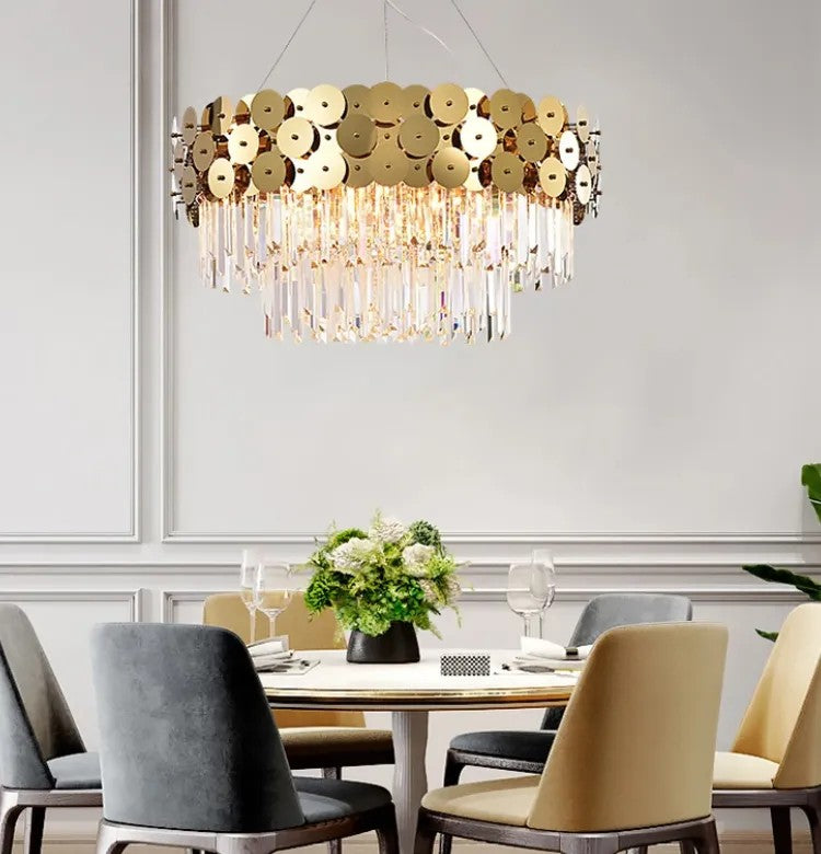 Lampa Kryształowa Wisząca APP1473-CP Złota 2