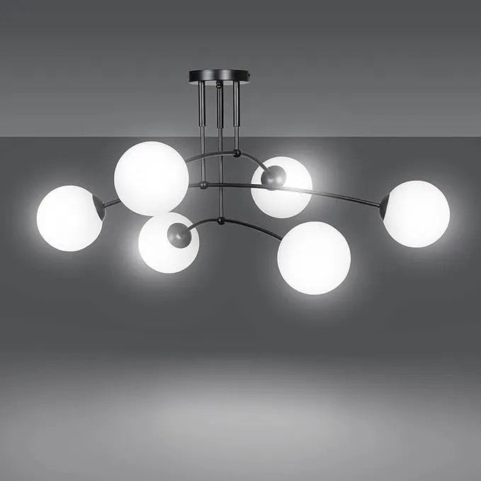 LAMPA WISZĄCA SUFITOWA CZARNY MAT APP1576-6C 2
