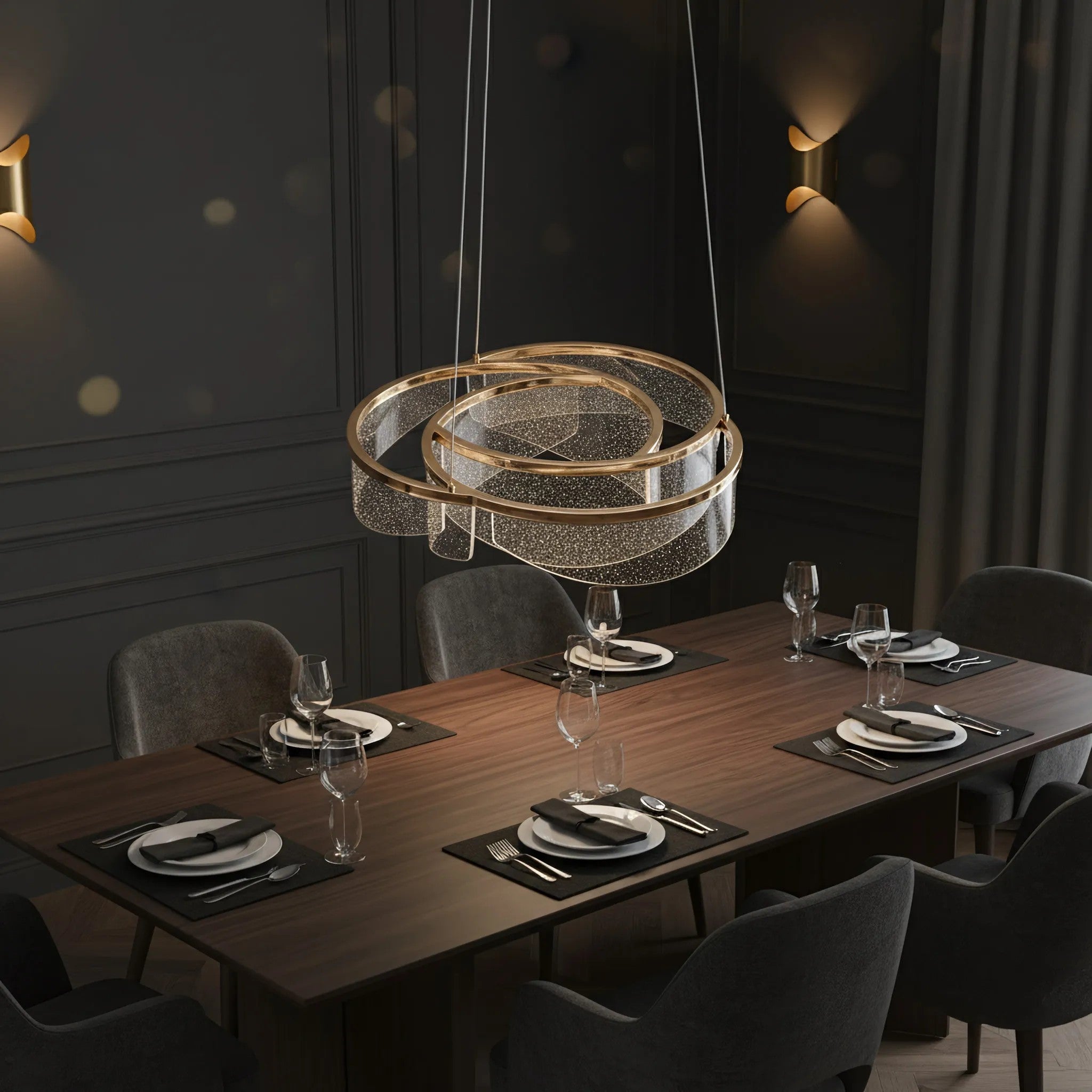Lampa Sufitowa Wisząca LED G138-CP 50cm Złota 2