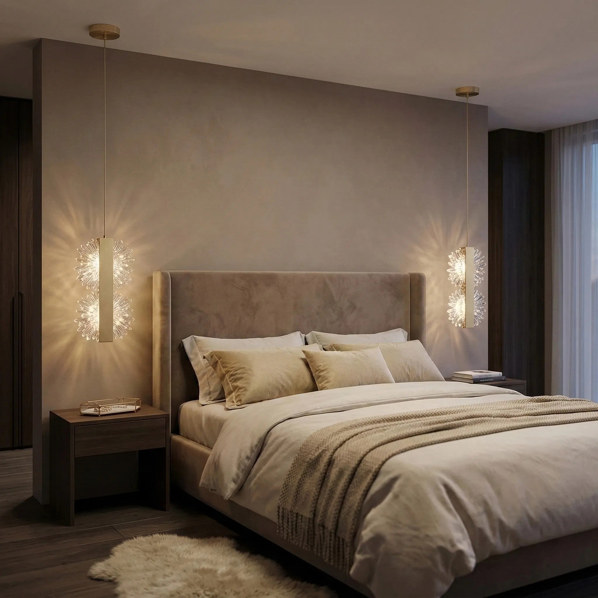 Lampa Wisząca LED G148-2CP Gold Złota Szczotkowana 2