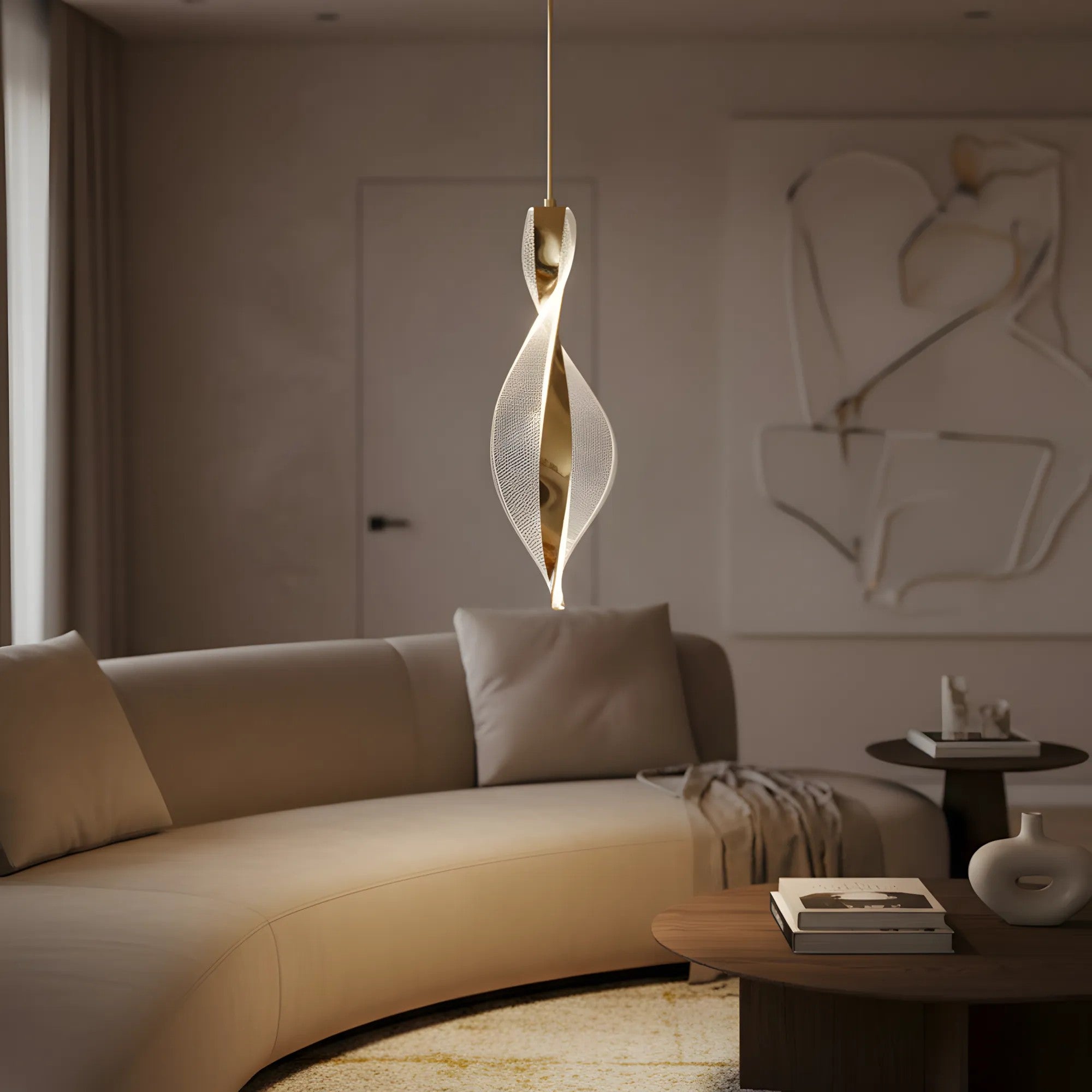 LAMPA SUFITOWA WISZĄCA LED G120-CP GOLD 2