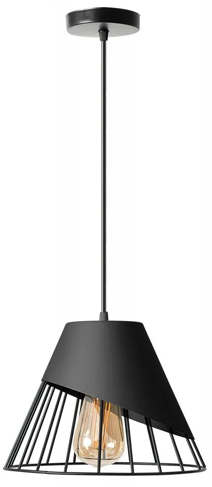 LAMPA SUFITOWA WISZĄCA KLOSZ METAL APP227-1CP CZARNA 2