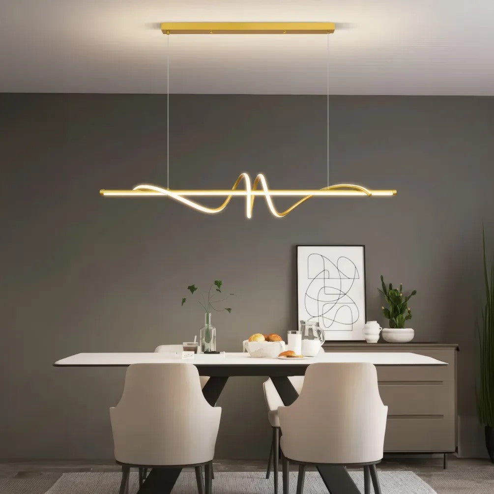 LAMPA SUFITOWA WISZĄCA LED LHJ024-CP 120 Cm ZŁOTA 2