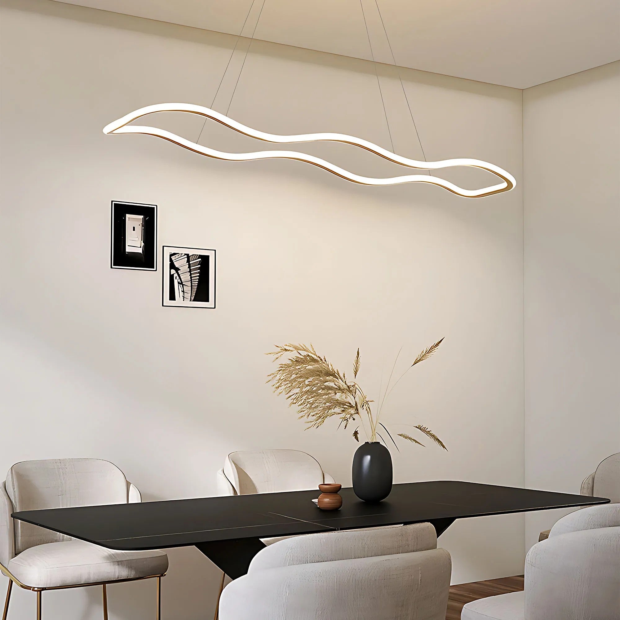 LAMPA SUFITOWA WISZĄCA LED LHJ027-CP 100cm Złota 2