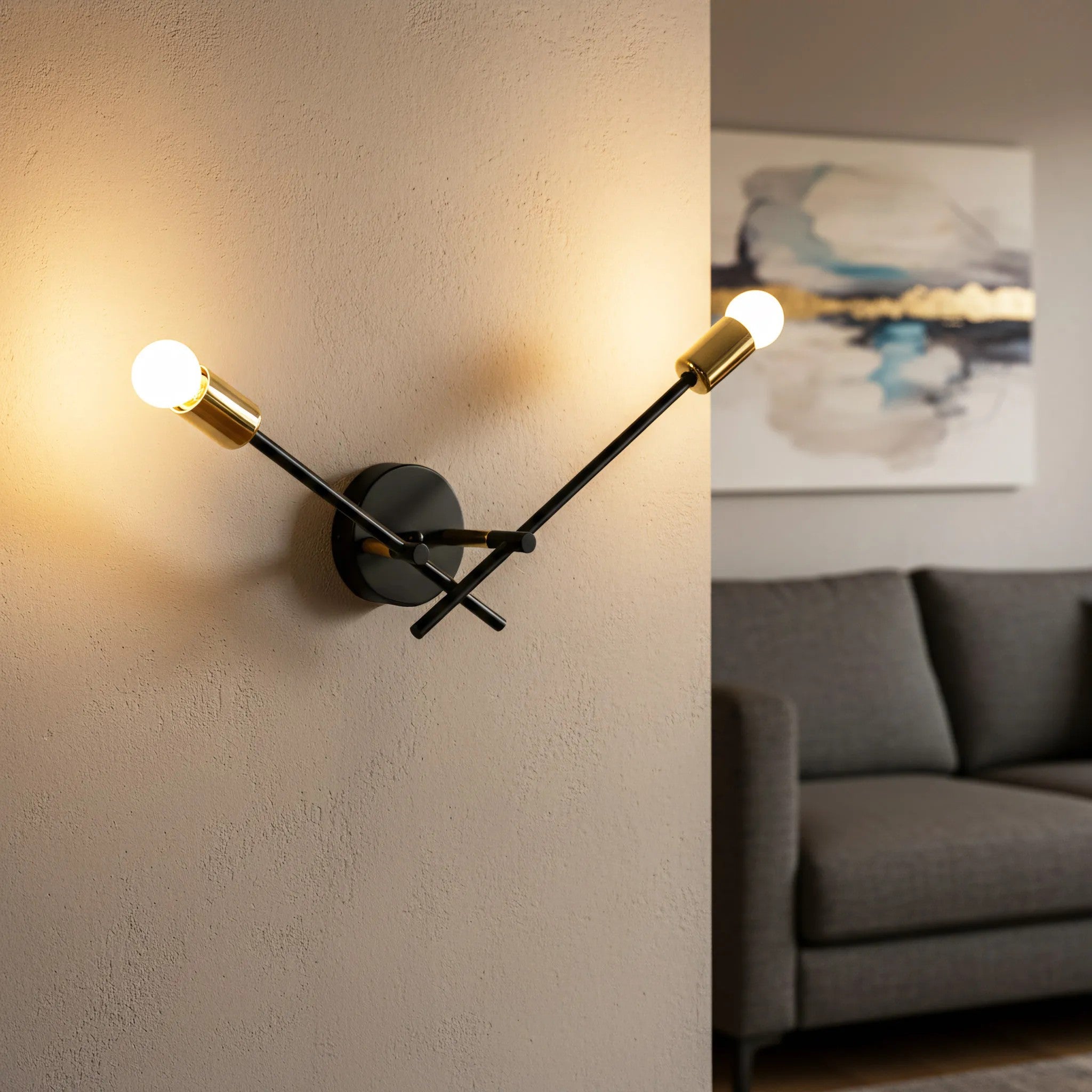 LAMPA ŚCIENNA KINKIET APP1119-2W Czarna 2