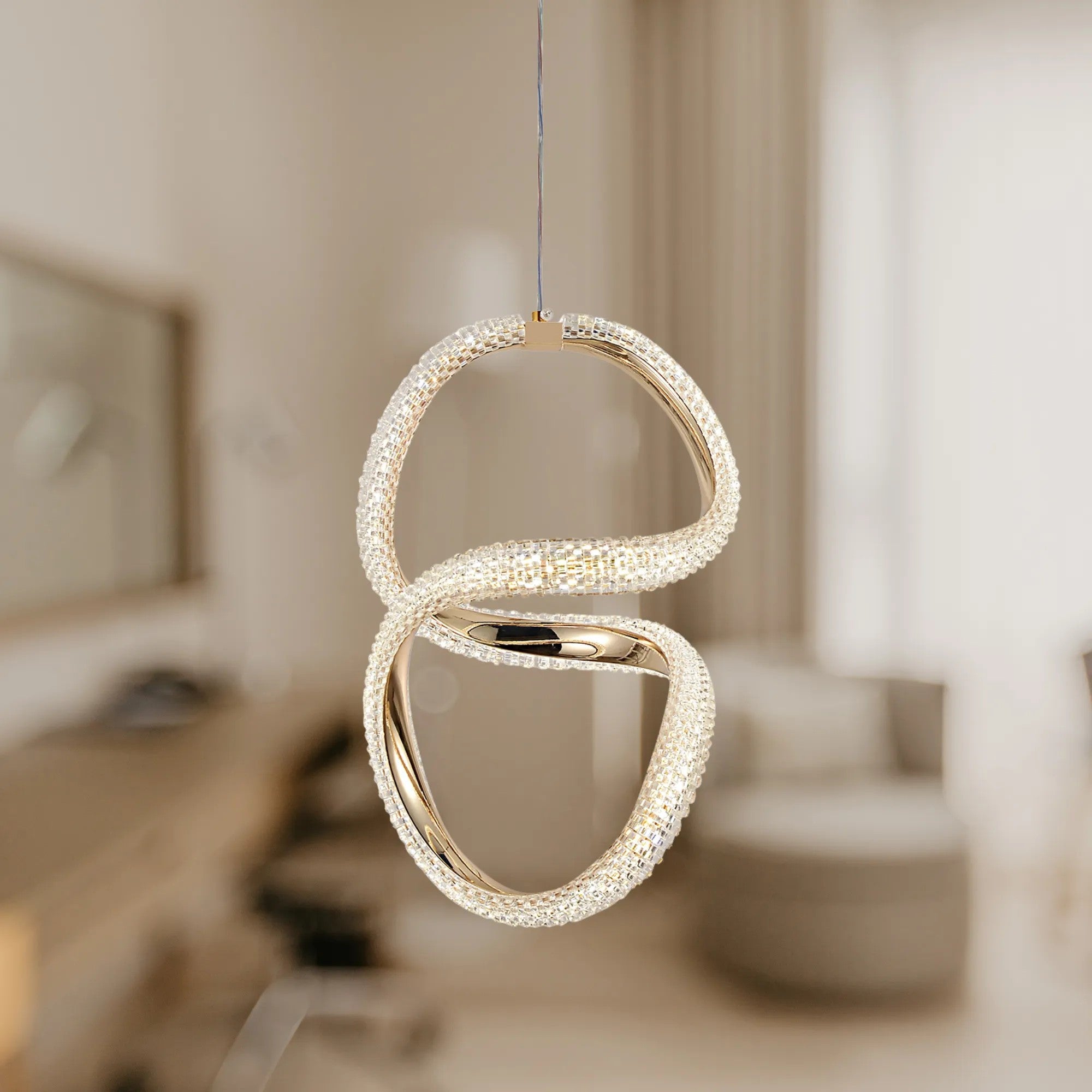 LAMPA WISZĄCA LED G069-CP Złota 2