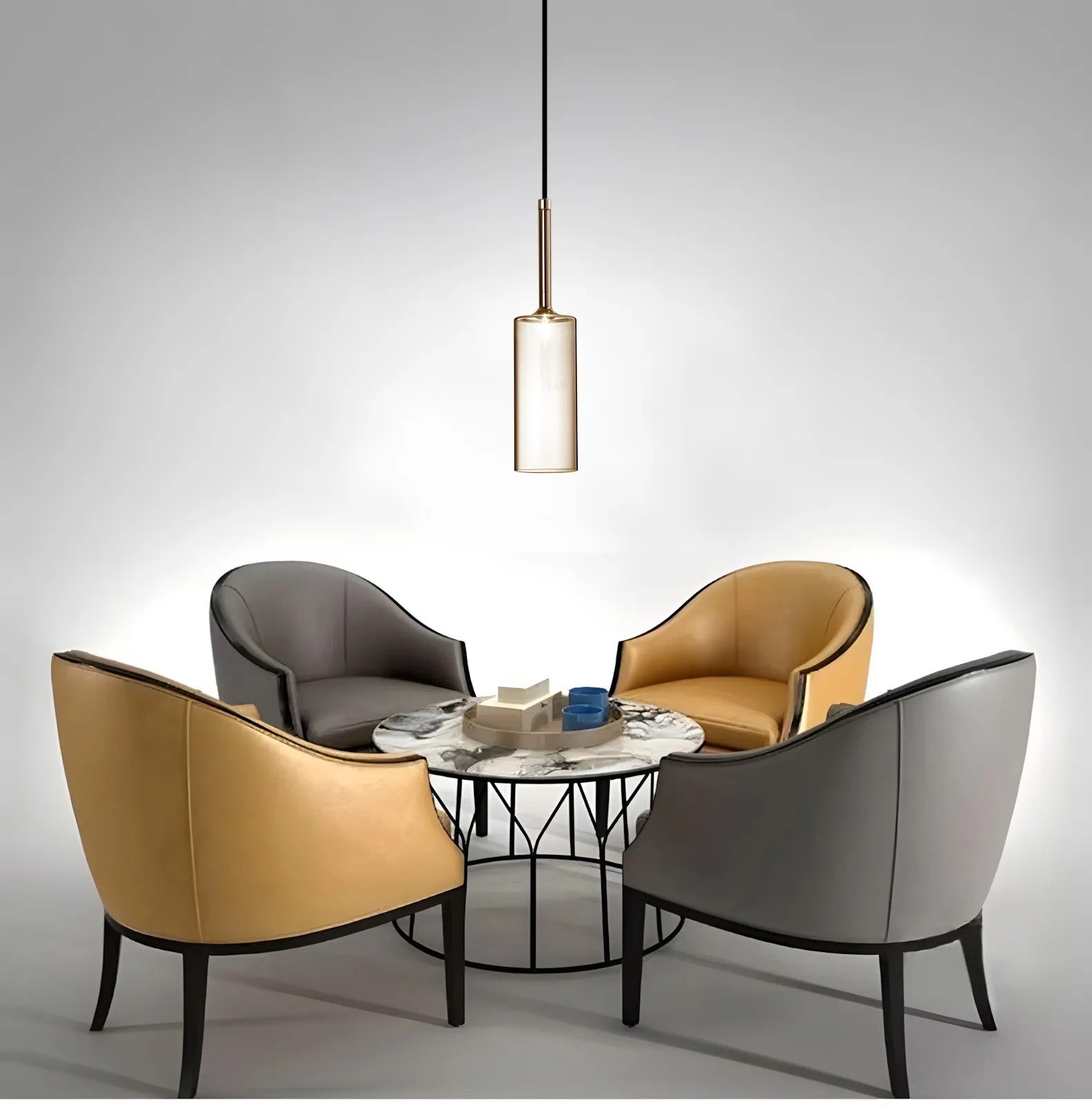 Lampa Sufitowa Wisząca Szklany Klosz APP1700-1CP AMBER C 2