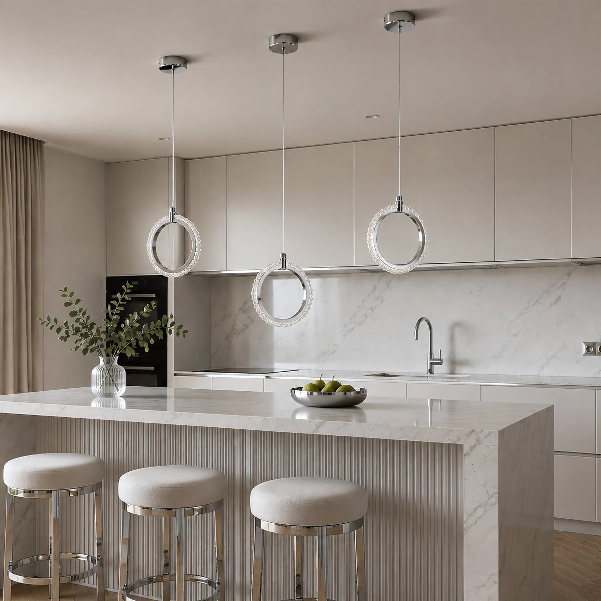 Lampa Sufitowa Wisząca LED LHJ126-W Chrom 2