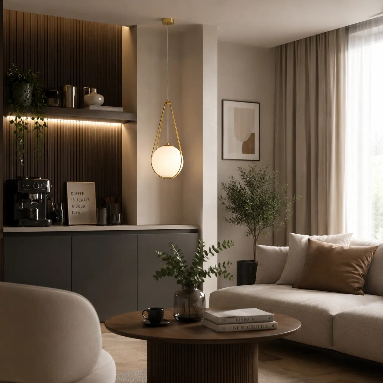 LAMPA SUFITOWA WISZĄCA APP1793-1CP 20cm Złota 2